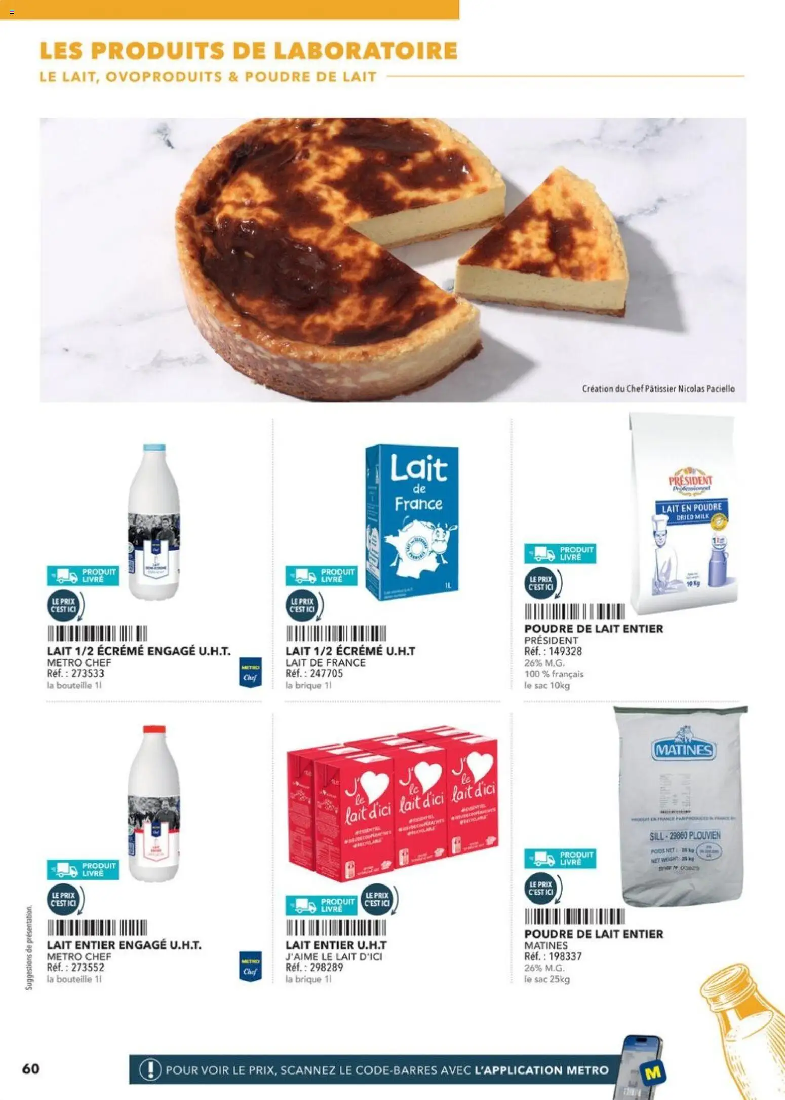 {H1} | Page: 60 | Produits: Lait entier, Sac, Lait, Livre