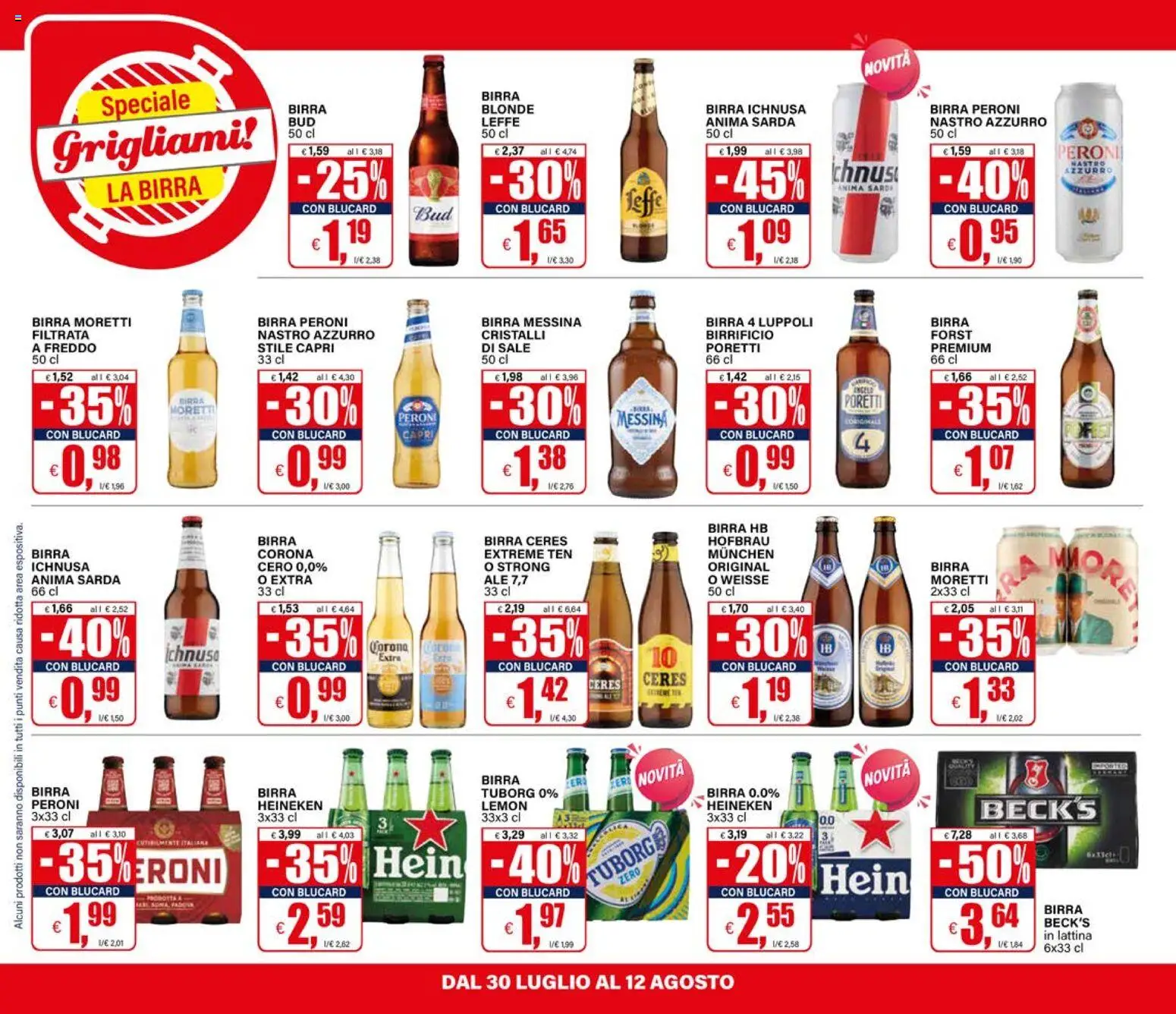 Volantino Il Gigante del 30/07/2026 | Pagina: 14 | Prodotti: Birra, Birra Moretti, Ceres, Birra messina