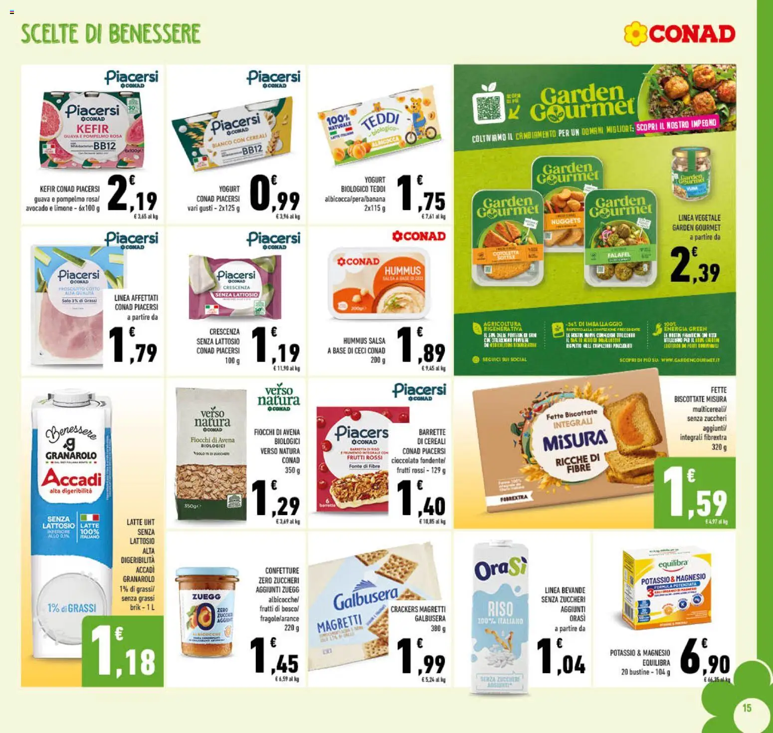 Volantino Conad del 29/07/2026 | Pagina: 15 | Prodotti: Yogurt, Ceci, Pompelmo, Latte