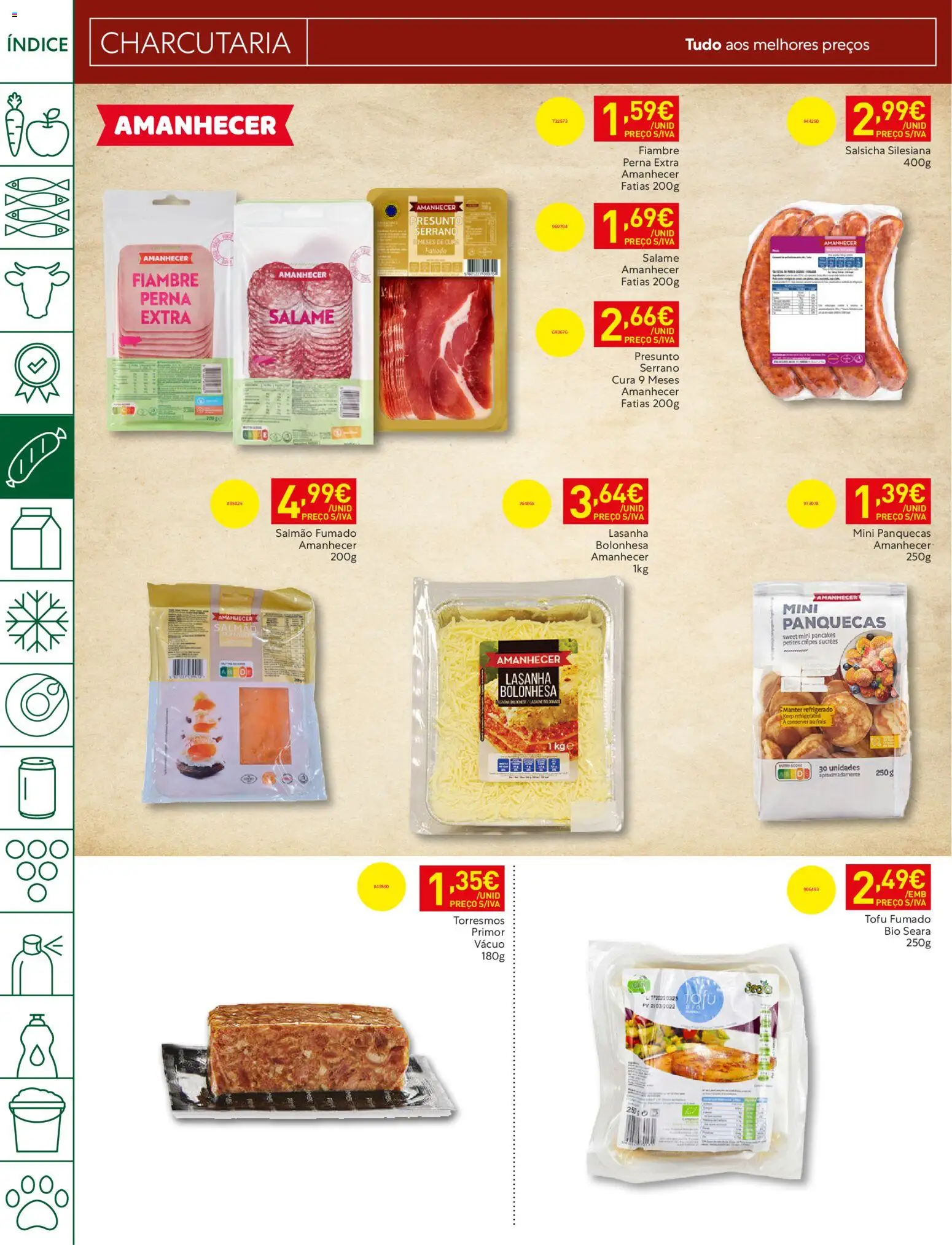 Recheio folheto Madeira │ válido de 09.06.2026 | Página: 12 | Produtos: Panquecas, Lasanha, Salsicha, Presunto
