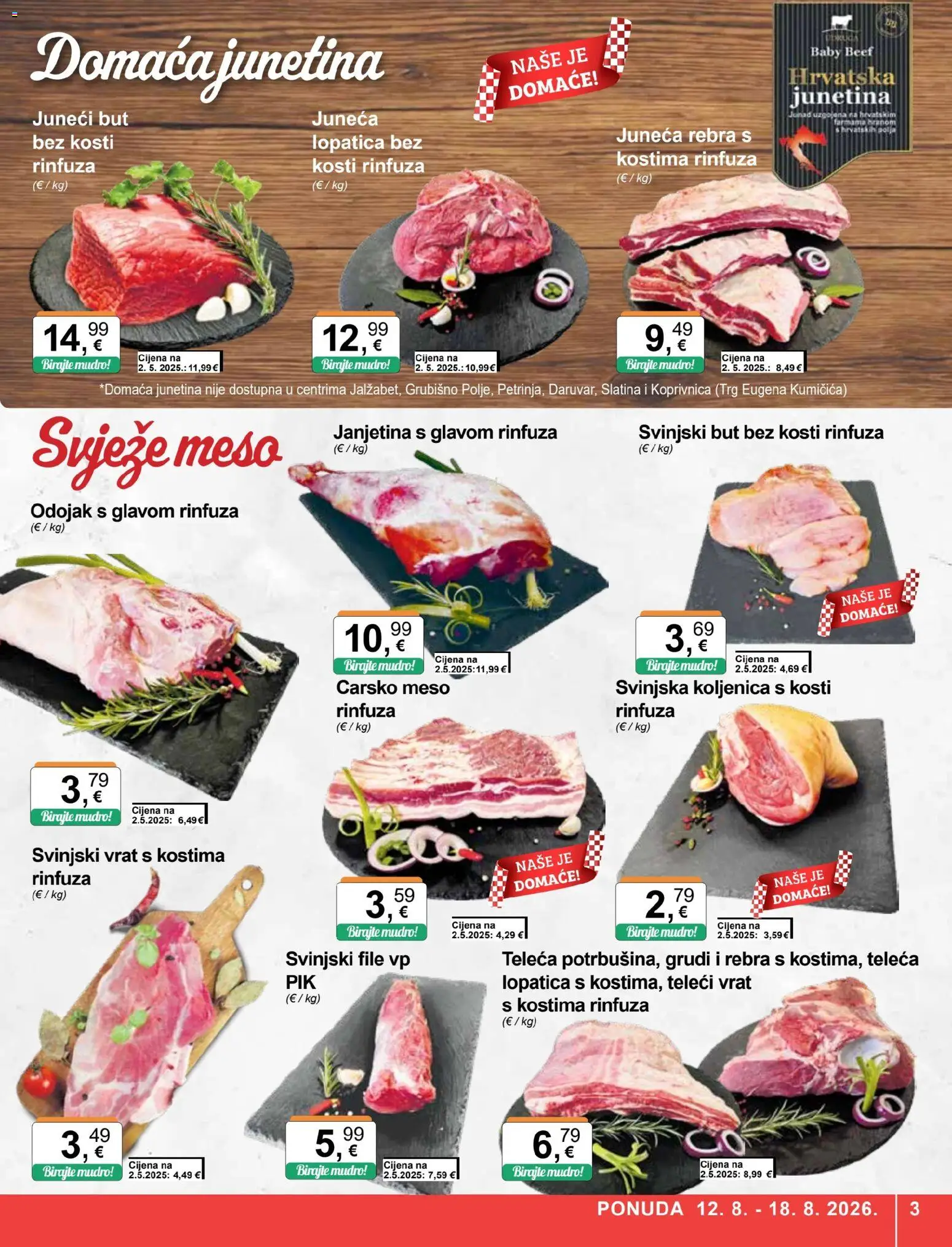 KTC katalog | vrijedi od 12.08.2026 | Stranica: 3 | Proizvodi: Janjetina, File, Svinjski but, Svinjski file