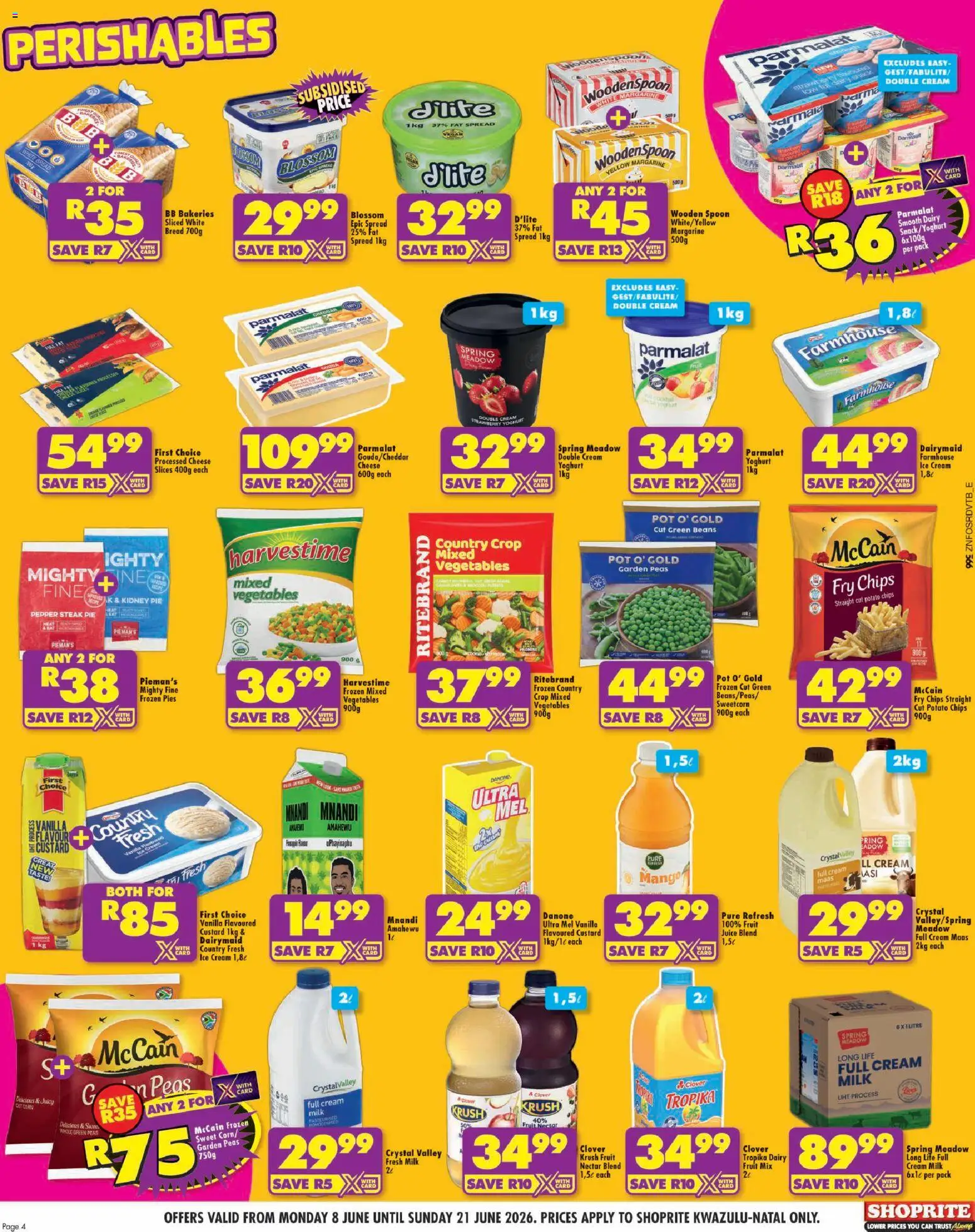 New Shoprite catalogue – valid from 08.06.2026 | Page: 4 | Products: Steak, Juice, Pepper, Mango
