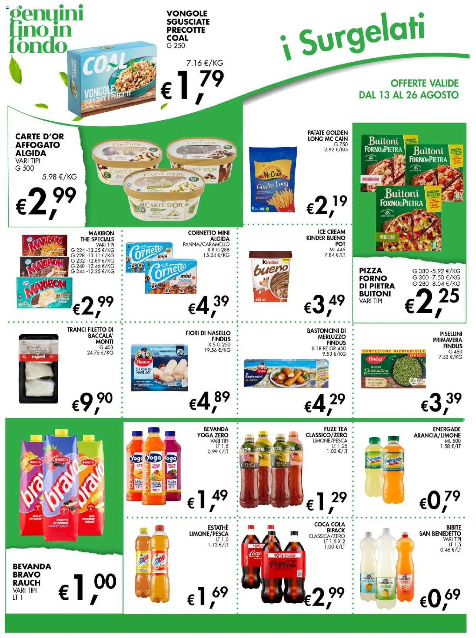 Volantino Coal del 13/08/2026 | Pagina: 8 | Prodotti: Pizza, Vongole, Filetto, Coca Cola