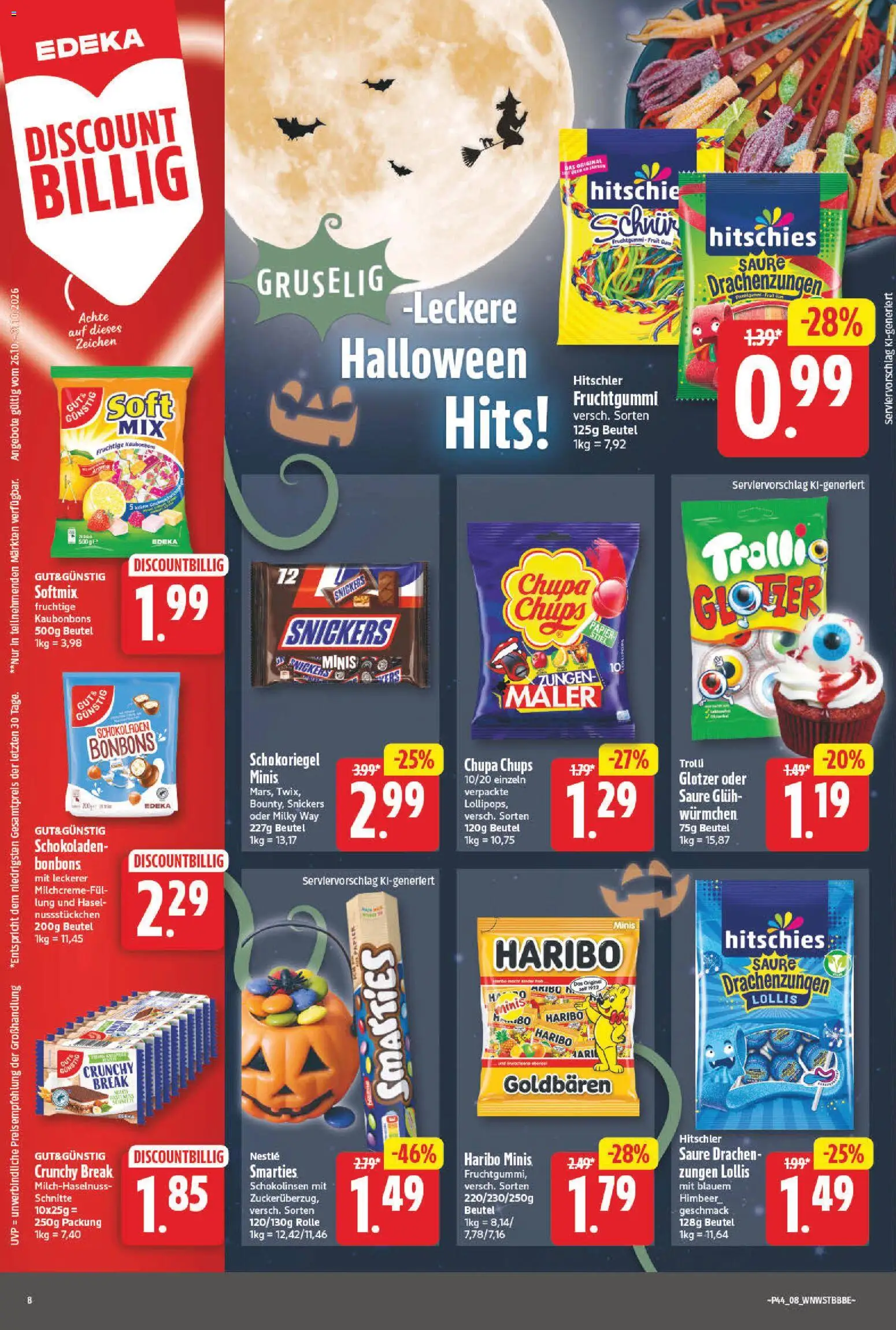 NP Discount Prospekt – gültig ab 26.10.2026 | Seite: 8 | Produkte: Haribo, Smarties, Snickers