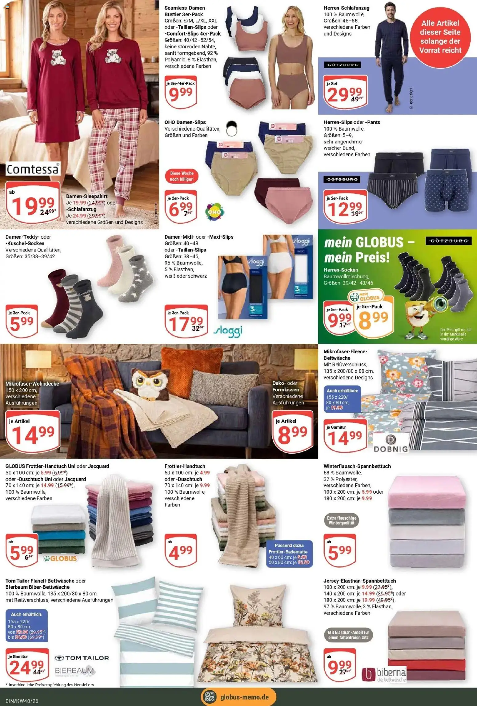 Globus Prospekt Homburg-Einöd (ab 28.09.2026) » Angebote online | Seite: 26 | Produkte: Bettwäsche