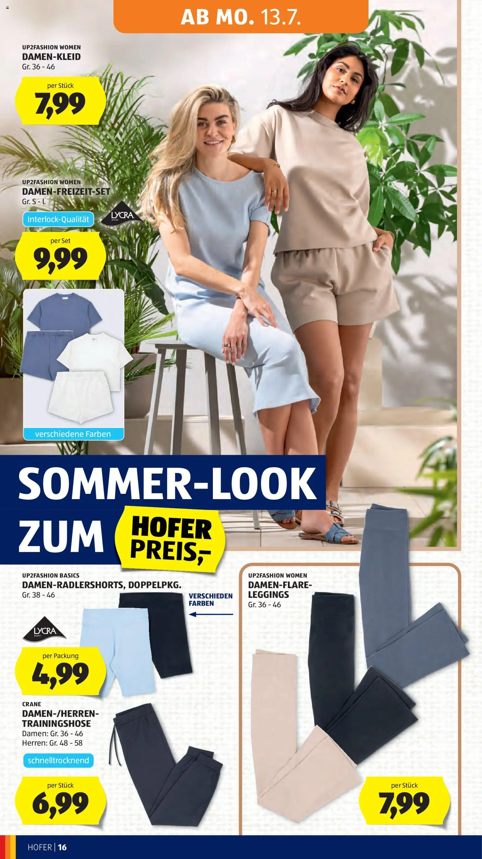 Hofer AT akciós ujság - amely érvényes a következő dátumtól: 2026.07.10. | Oldal: 22 | Termékek: Leggings