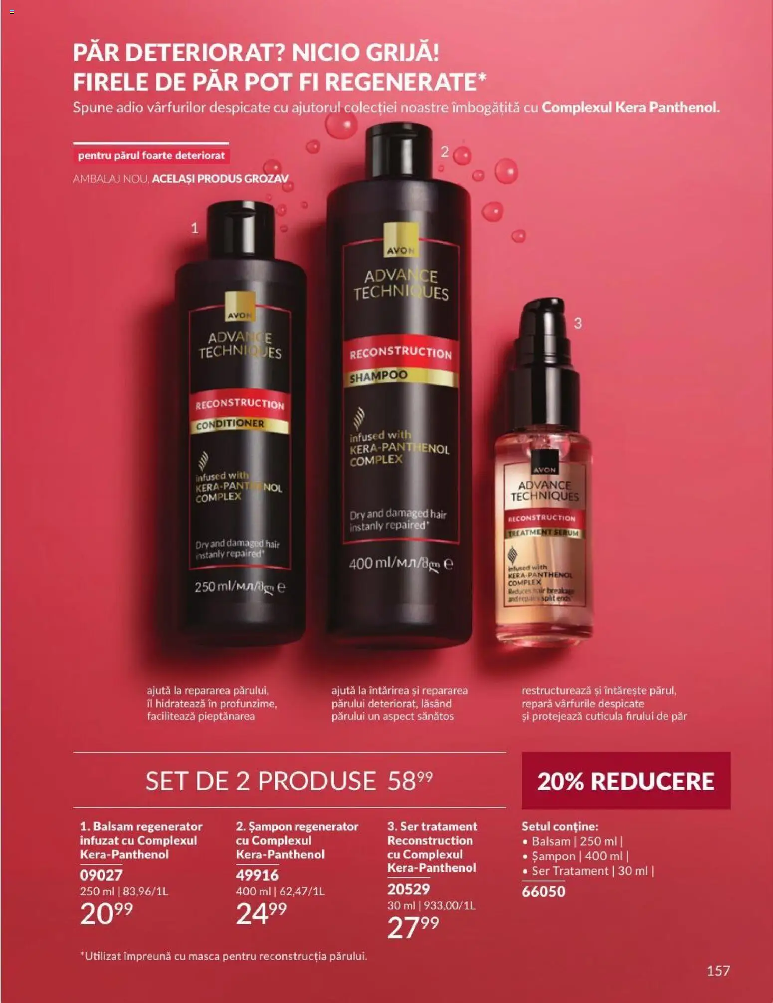 Noul catalog Avon – valabil de la 01.09.2026 | Pagină: 157 | Produse: Serum, Șampon, Balsam