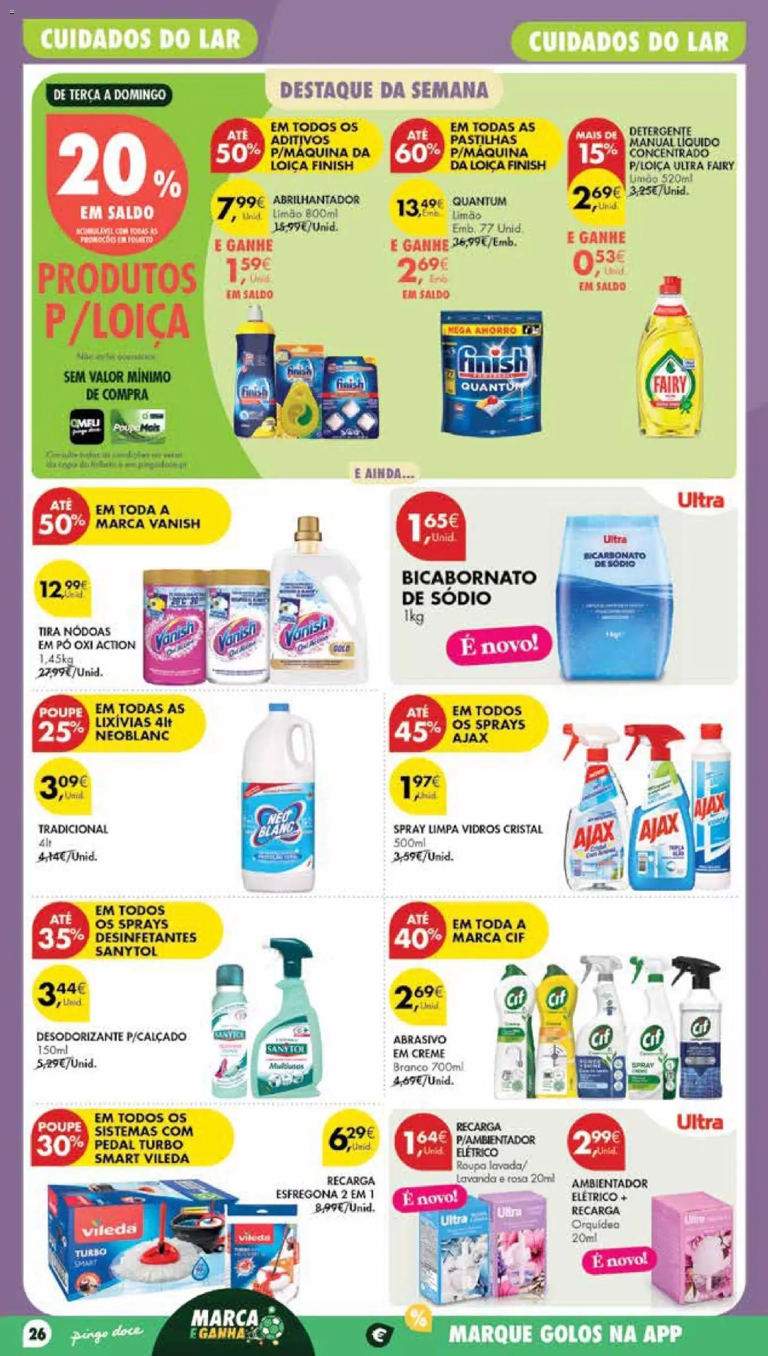 Pingo Doce Poupe Esta Semana Madeira │ válido de 14/07/2026 | Página: 26 | Produtos: Bicarbonato de sódio, Desodorizante, Bicarbonato, Creme