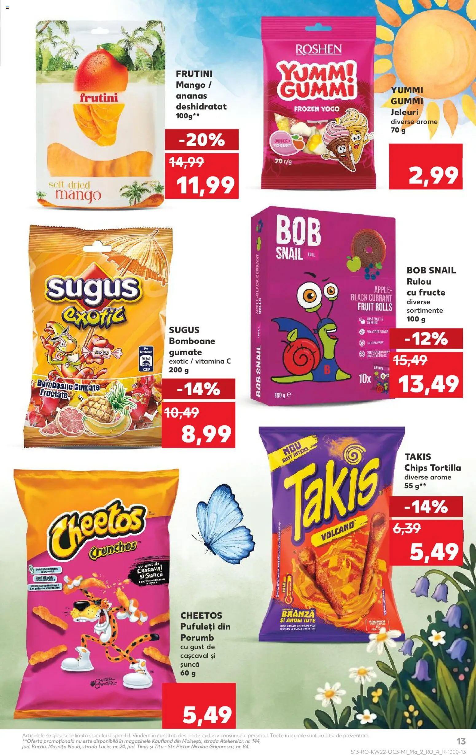 Noul catalog Kaufland – valabil de la 27.05.2026 | Pagină: 13 | Produse: Cașcaval, Brânză, Bomboane, Fructe