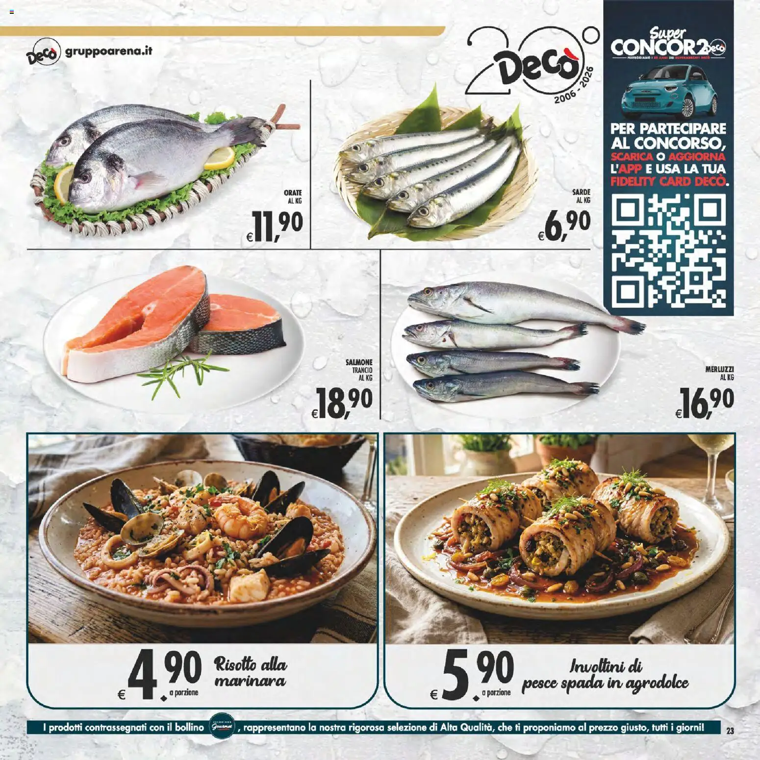 Volantino Decò del 22/09/2026 | Pagina: 23 | Prodotti: Salmone, Pesce, Pesce spada