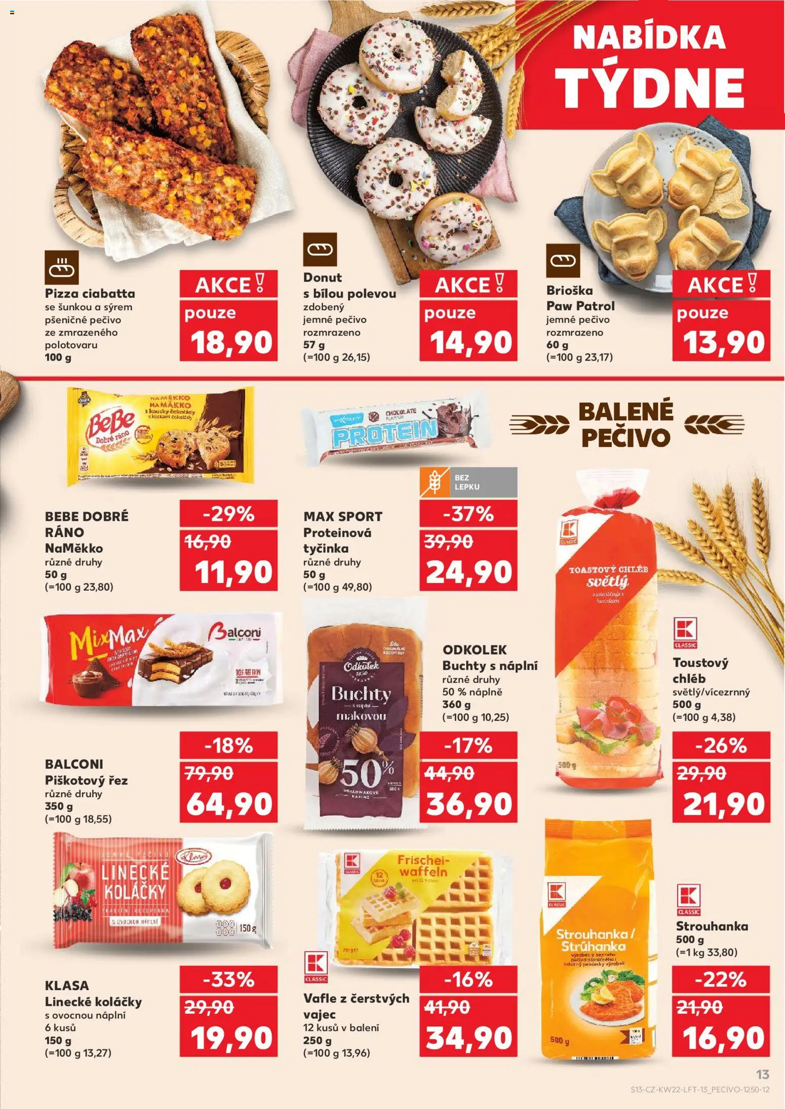 Kaufland leták - Chomutov od 27.05.2026 | Strana: 13 | Produkty: Chléb, Cookies, Protein bar, Bebe