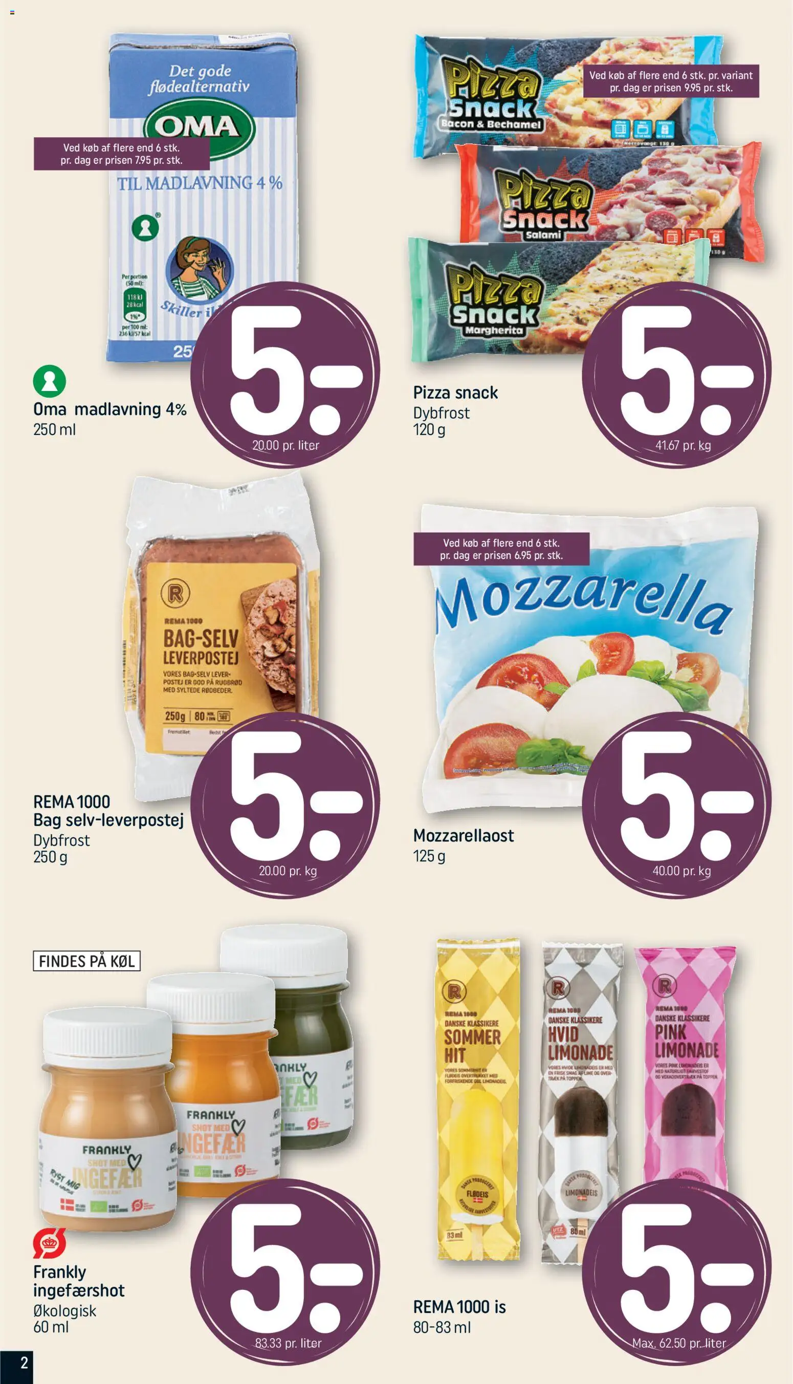 Rema 1000 tilbudsavis – gyldig fra 26.05.2026 | Side: 2 | Produkter: Salami, Is, Mozzarella, Ingefærshot