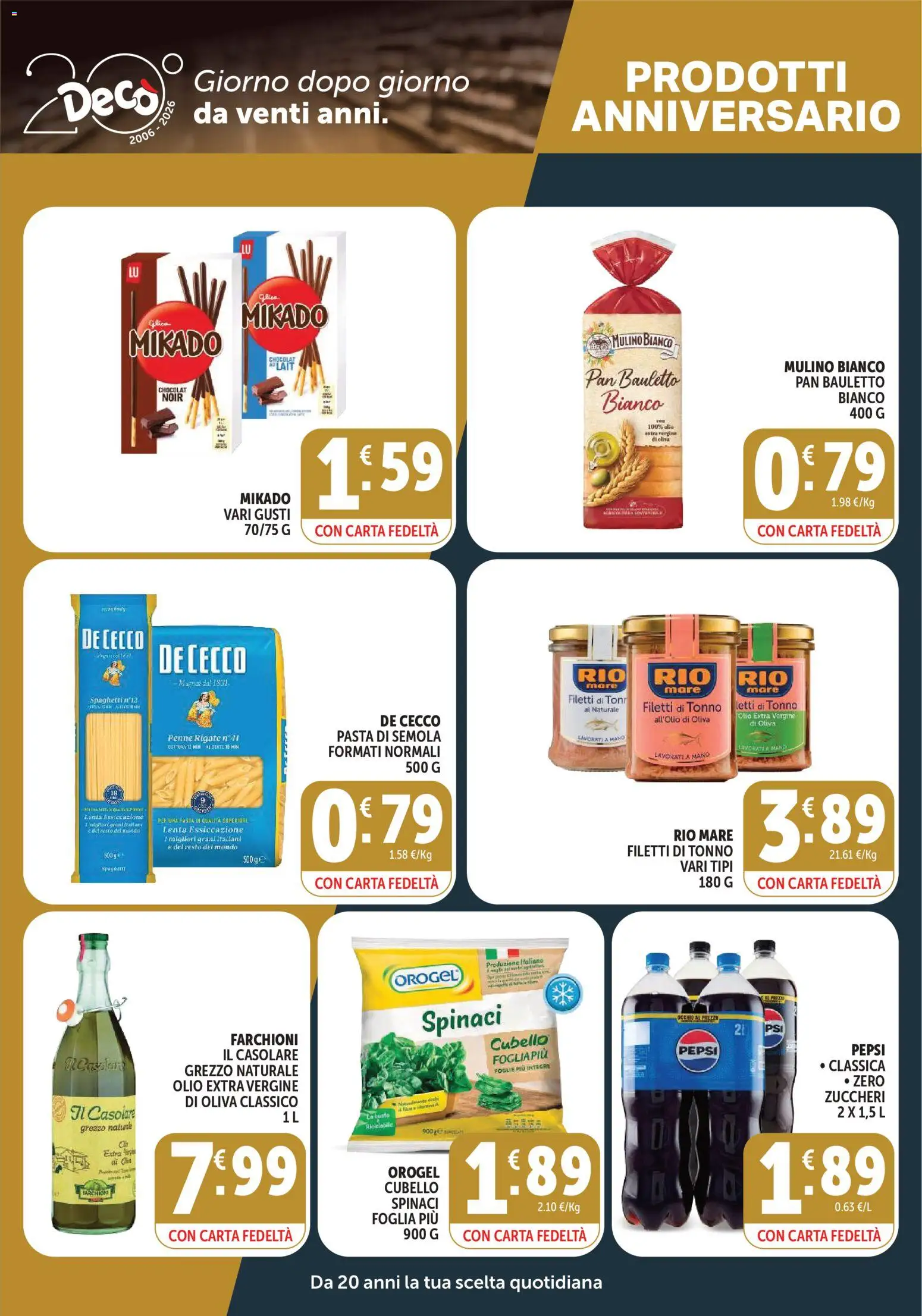 Volantino Decò del 23/10/2026 | Pagina: 5 | Prodotti: De Cecco, Olio extra vergine, Pepsi, Spaghetti