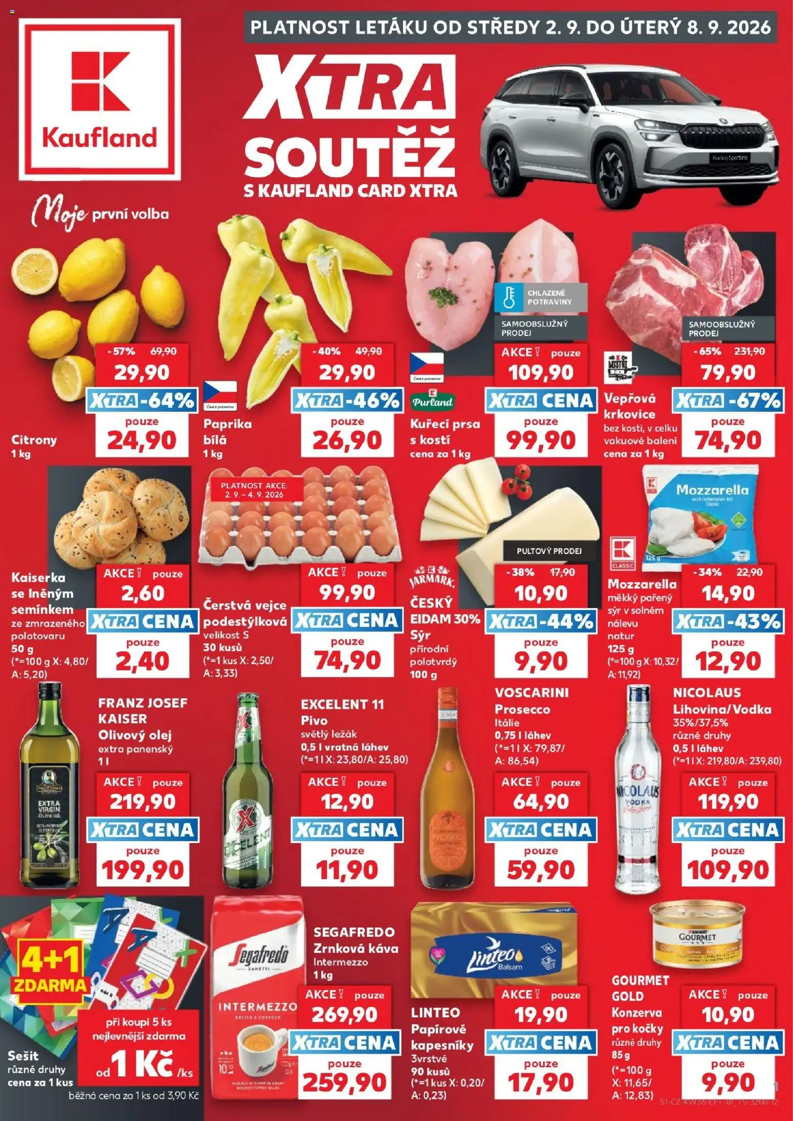 Kaufland leták - Ostrava od 02.09.2026 | Strana: 1 | Produkty: Bílá paprika, Citróny, Láhev, Vepřová krkovice