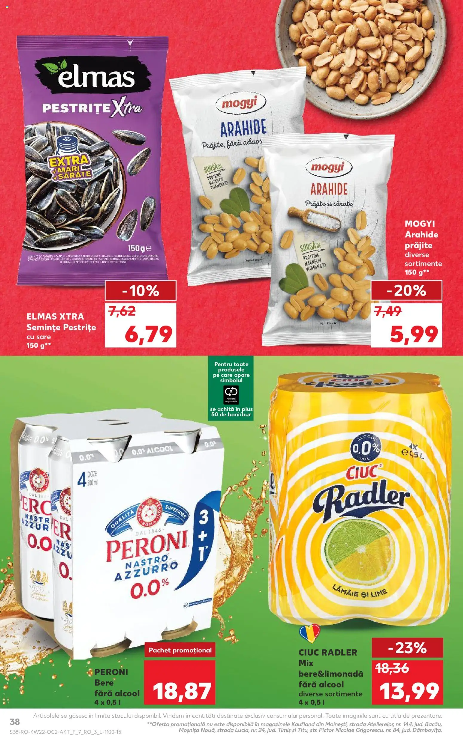 Kaufland RO akciós ujság - amely érvényes a következő dátumtól: 27.05.2026 | Oldal: 38 | Termékek: Lime, Radler