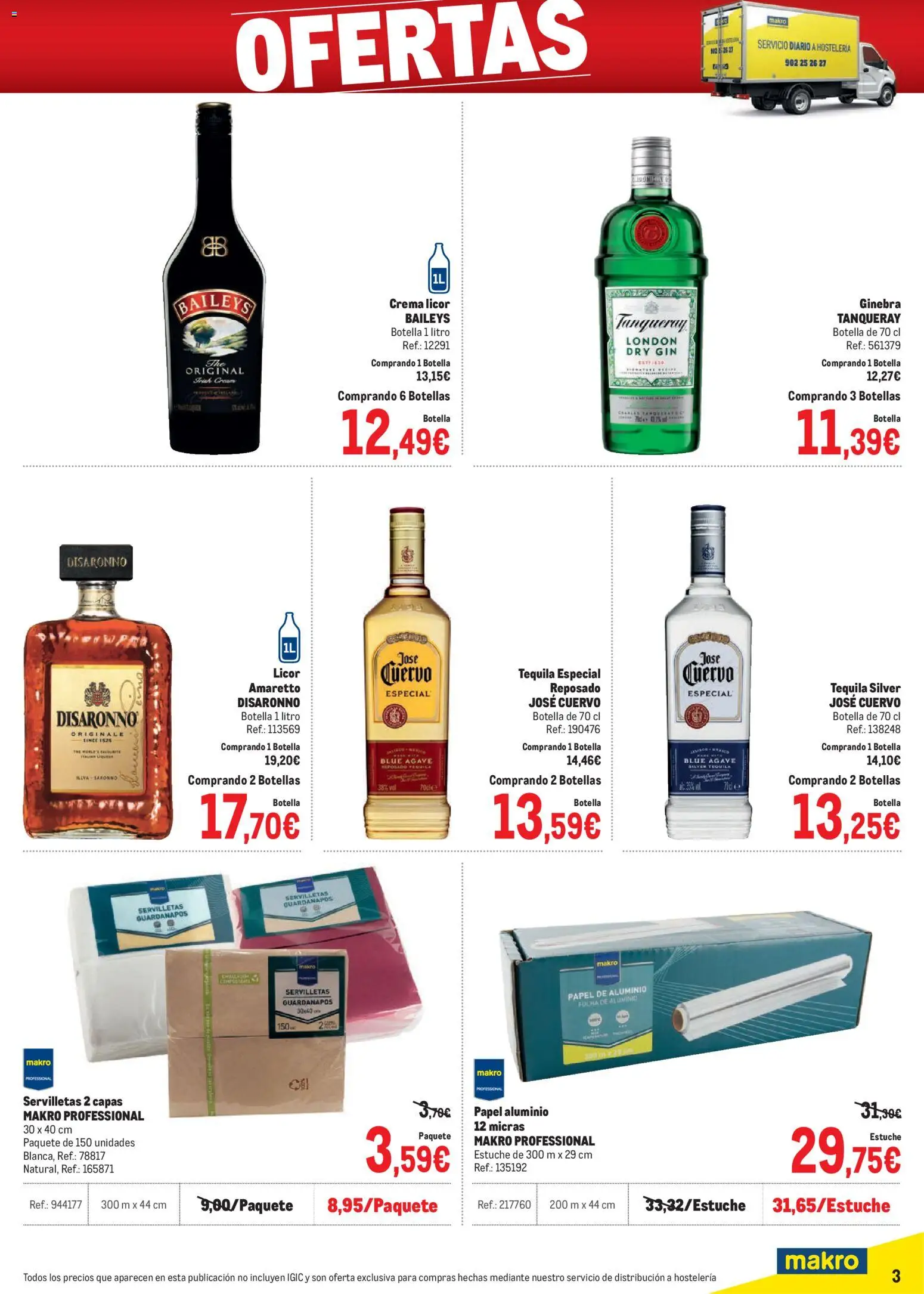 Makro Ofertas Canarias │ válido desde el 18.05.2026 | Página: 3 | Productos: Licor, Ginebra, Crema