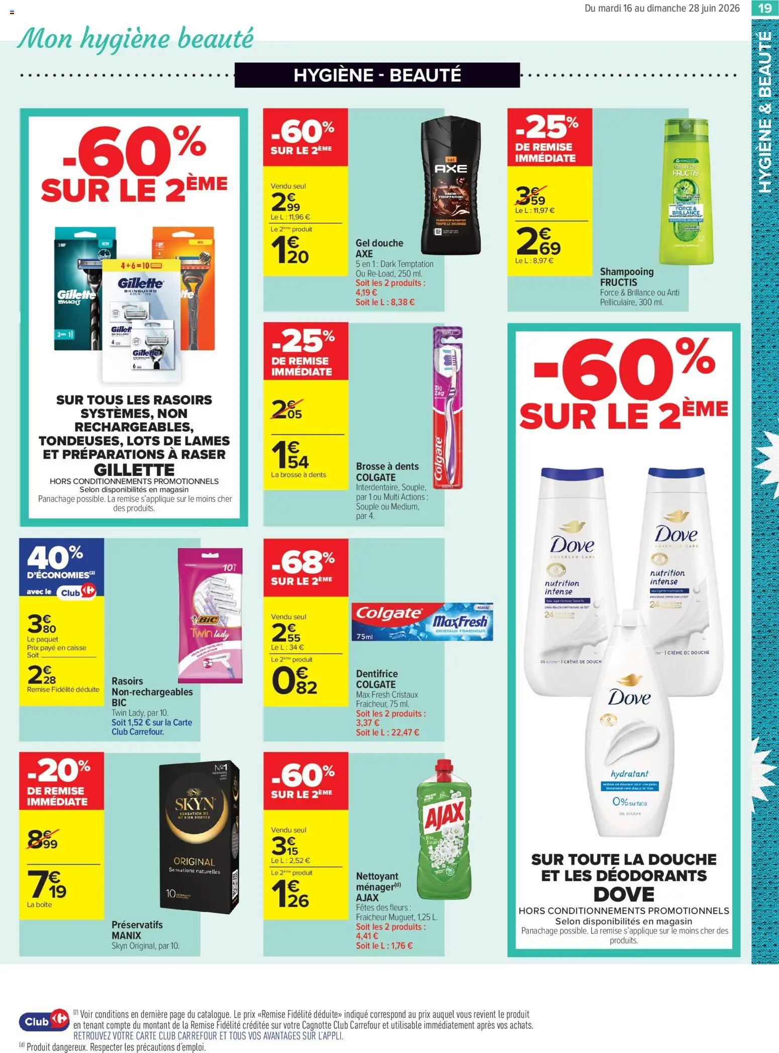 {H1} | Page: 19 | Produits: Brosse, Sel, Brosse à dents, Douche