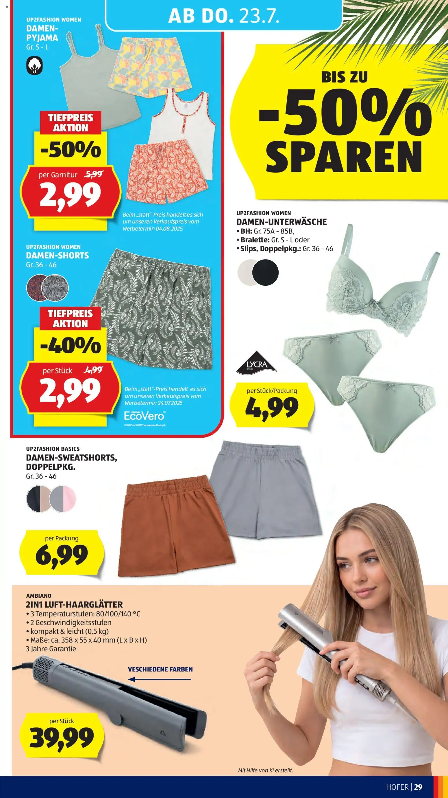 Hofer Flugblatt gültig ab 17.07.2026 | Seite: 35 | Produkte: BH, Pyjama