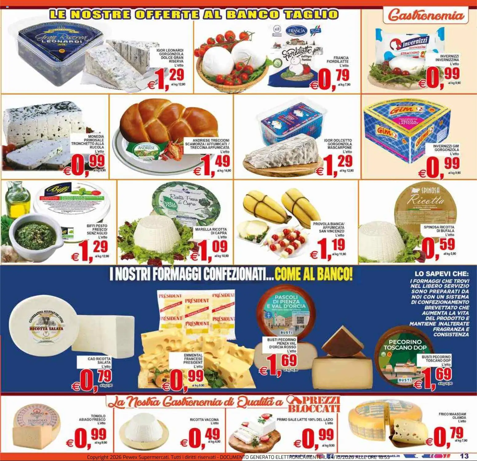 Volantino Pewex del 23/10/2026 | Pagina: 13 | Prodotti: Taglio, Ricotta, Mascarpone, Fragranza