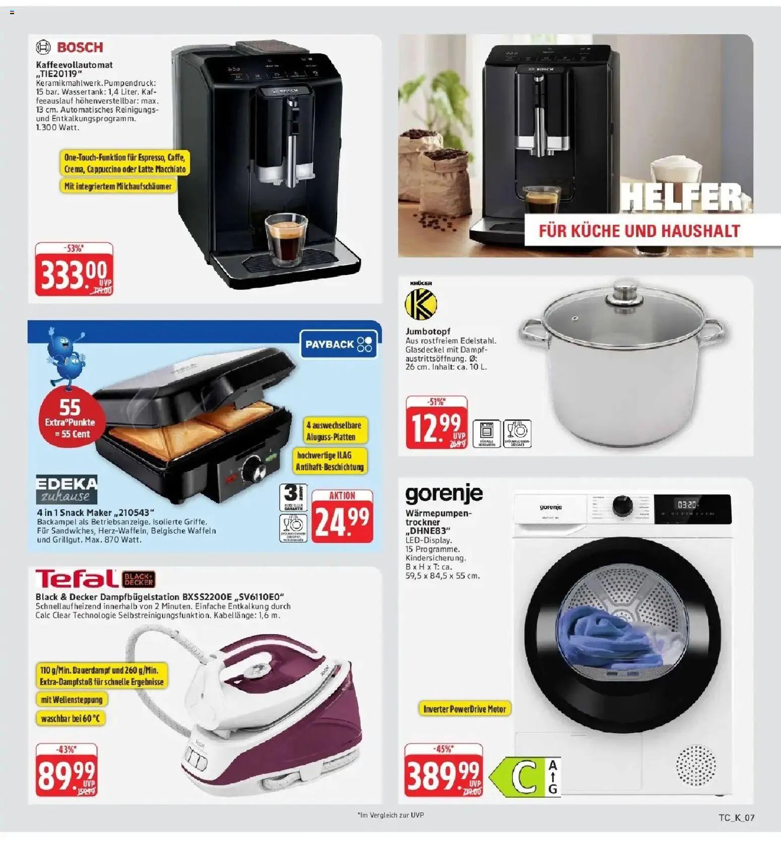 Edeka Prospekt Speyer (ab 05.10.2026) » Angebote Online | Seite: 64 | Produkte: Gorenje, Trockner, Küche, Kaffeevollautomat