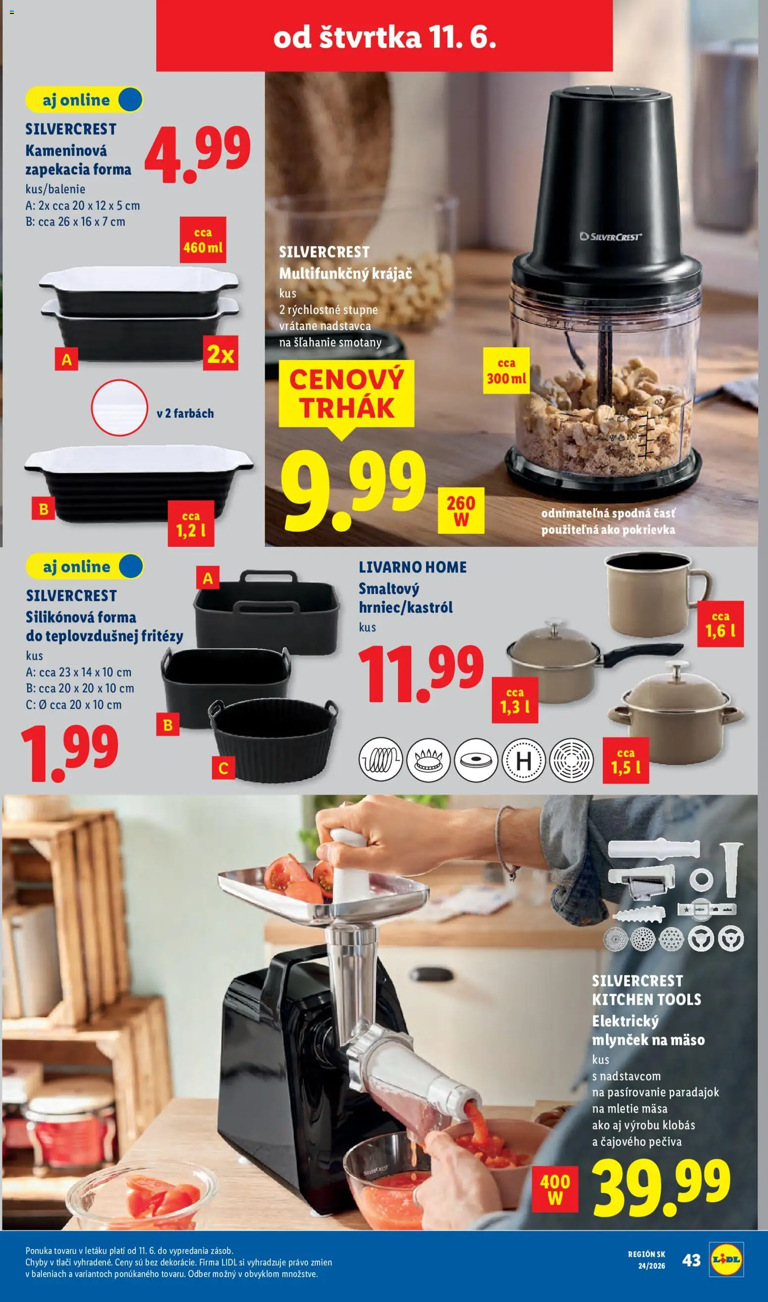 Nové Lidl akcie – leták je platný od 08.06.2026 | Strana: 85 | Produkty: Krájač, Mlynček