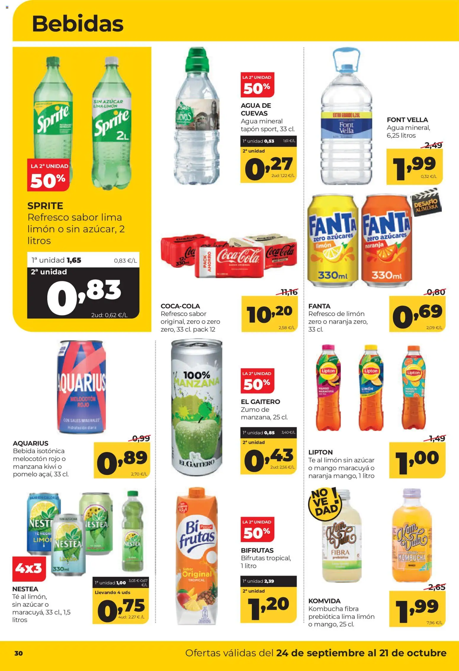 Alimerka folleto Asturias │ válido desde el 24/09/2026 | Página: 30 | Productos: Zumo, Manzana, Té, Pomelo