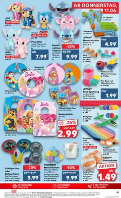 Náhled letáku Kaufland Německo leták od 11.06.2026 | Strana: 41 | Produkty: Parkside, Barbie, Kinder, Stitch