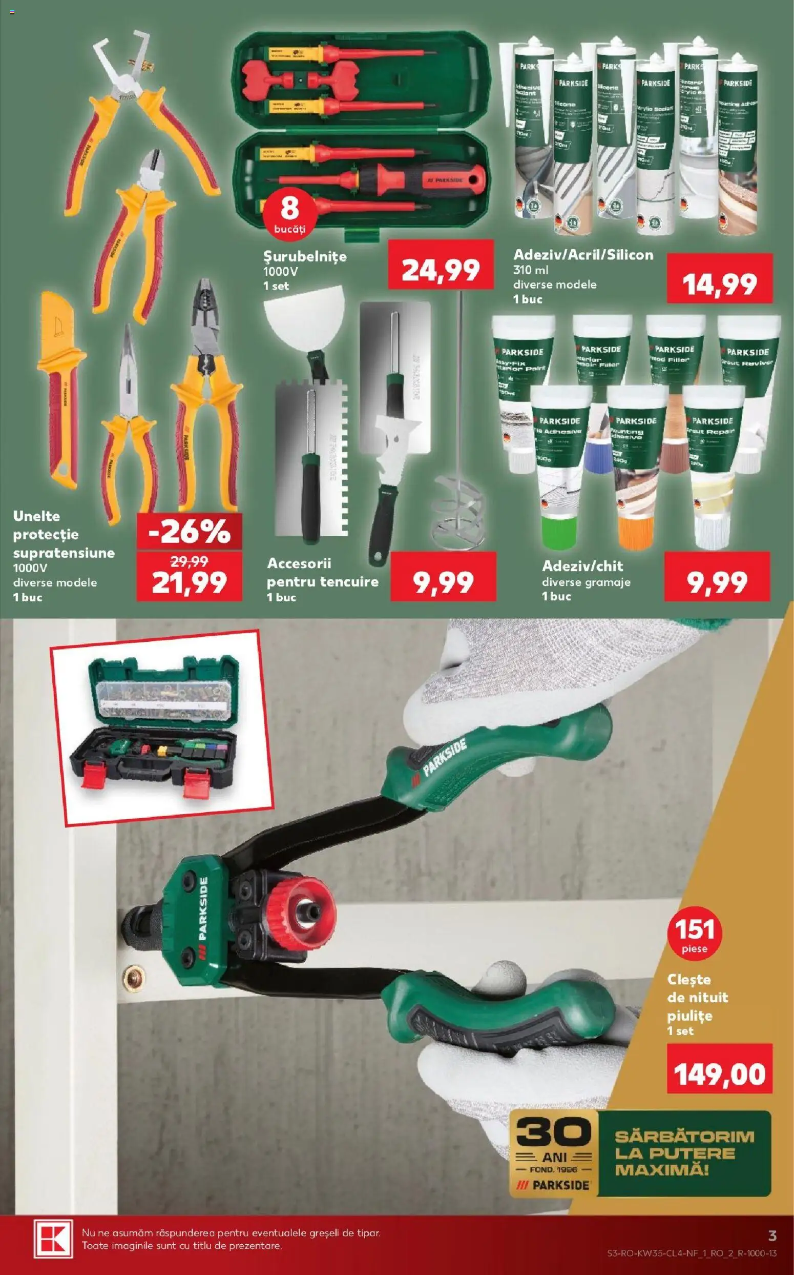 Noul catalog Kaufland – valabil de la 26.08.2026 | Pagină: 3 | Produse: Clește, Parkside