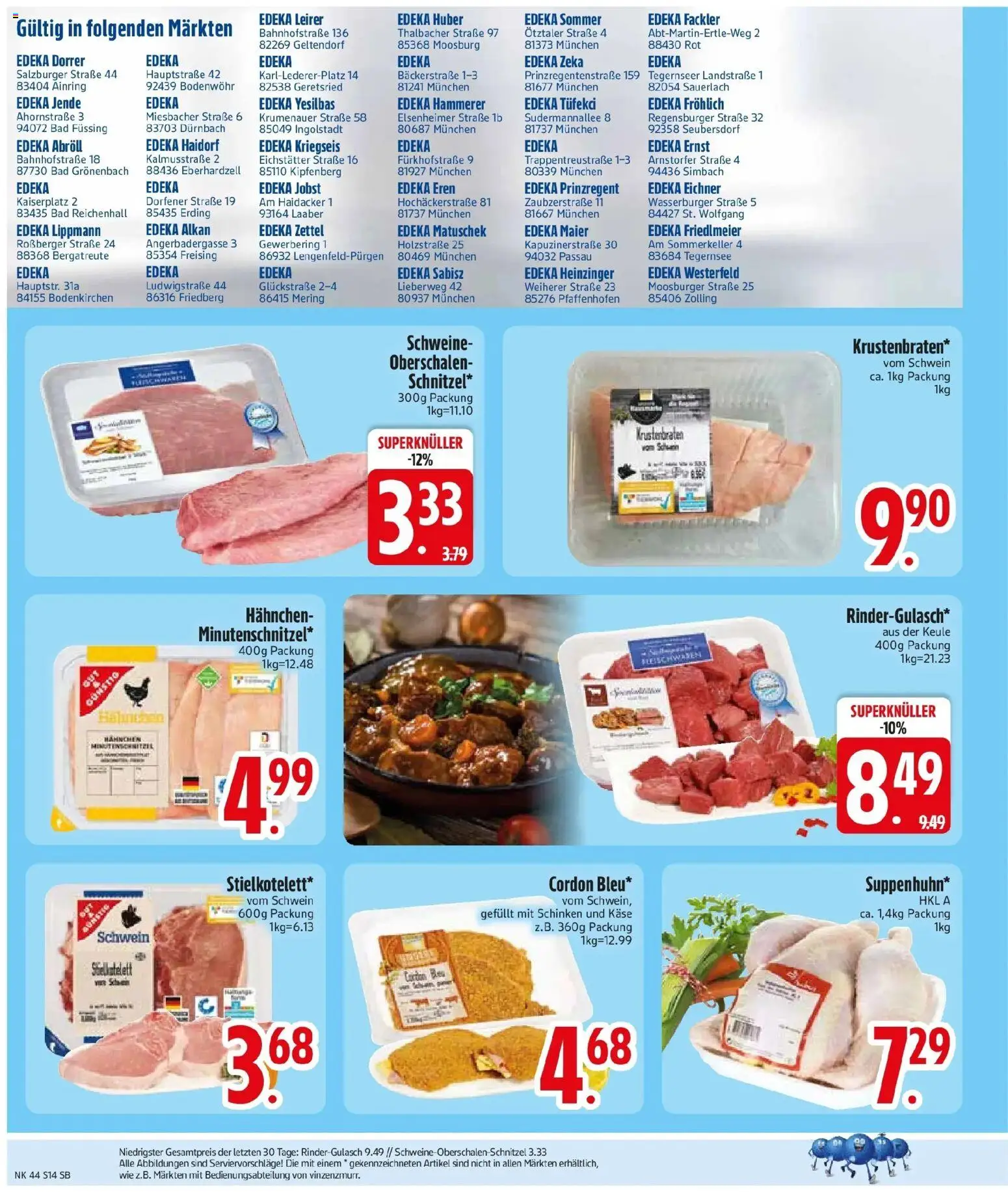 Edeka Prospekt Bergatreute (ab 26.10.2026) » Angebote Online | Seite: 16 | Produkte: Hahnchen, Käse, Krustenbraten, Schinken