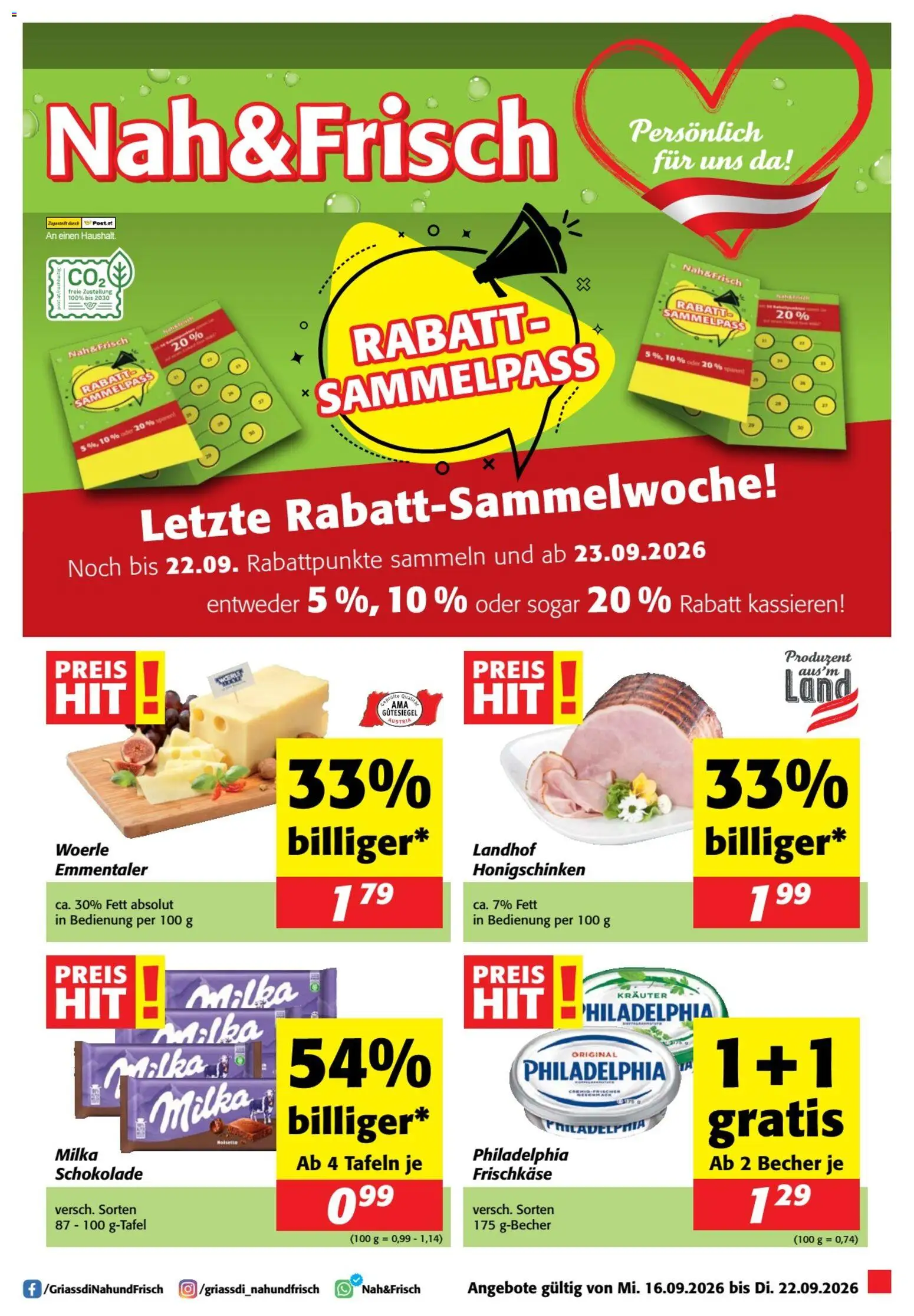 Nah und Frisch Flugblatt gültig ab 16.09.2026 | Seite: 1 | Produkte: Schokolade