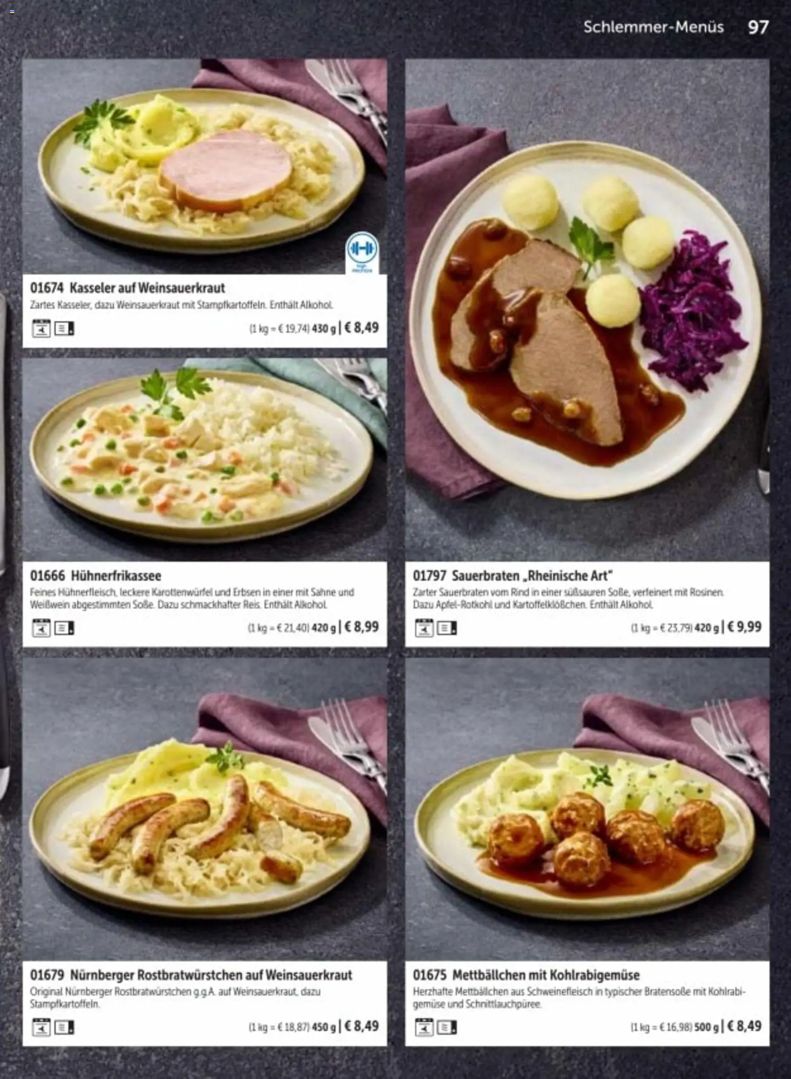 Bofrost Katalog – gültig ab 06.03.2026 | Seite: 97 | Produkte: Alkohol, Schweinefleisch, Sahne, Erbsen