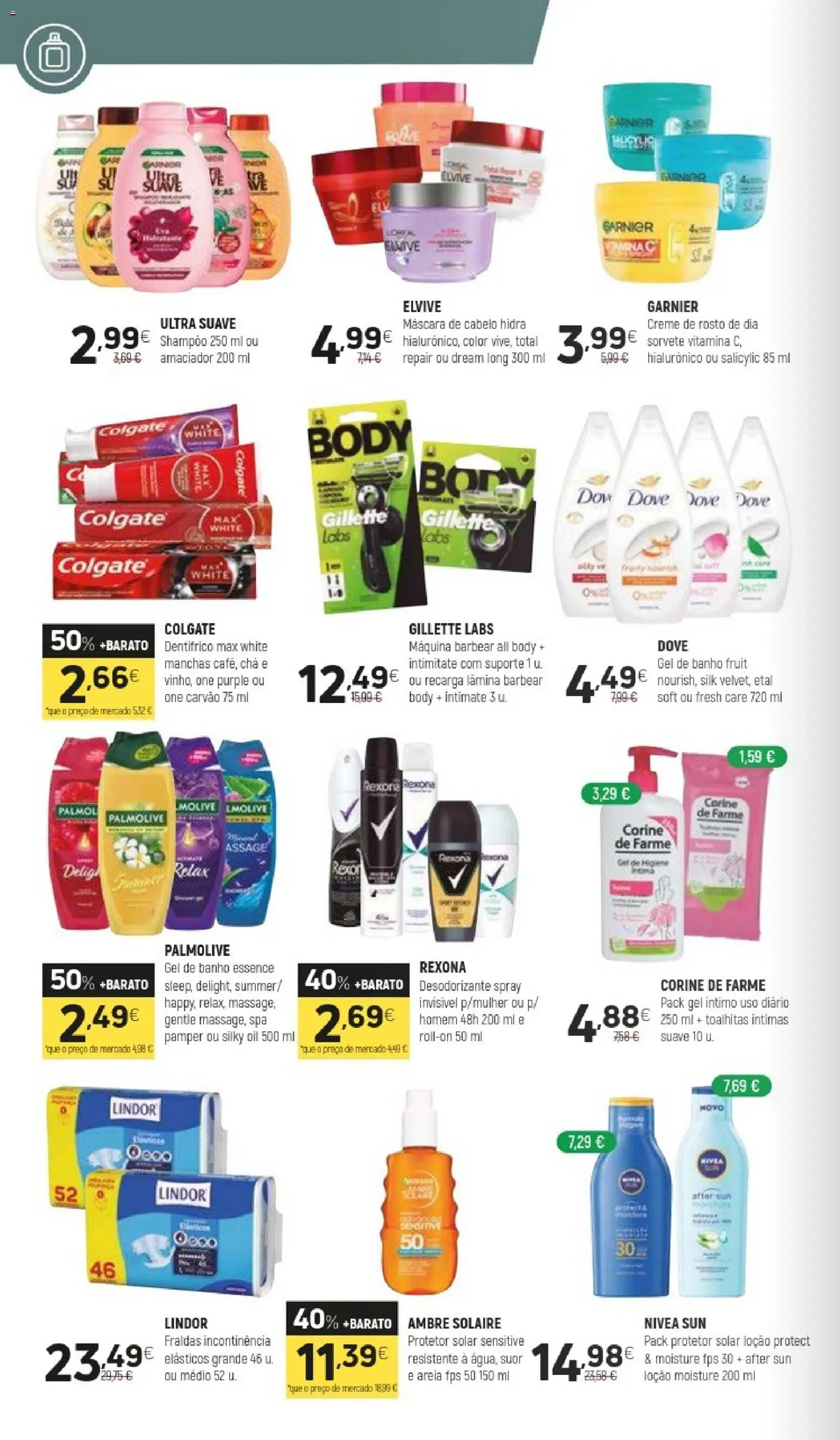 Coviran folheto │ válido de 28/07/2026 | Página: 14 | Produtos: Shampoo, Protetor solar, Gel de banho, Sorvete