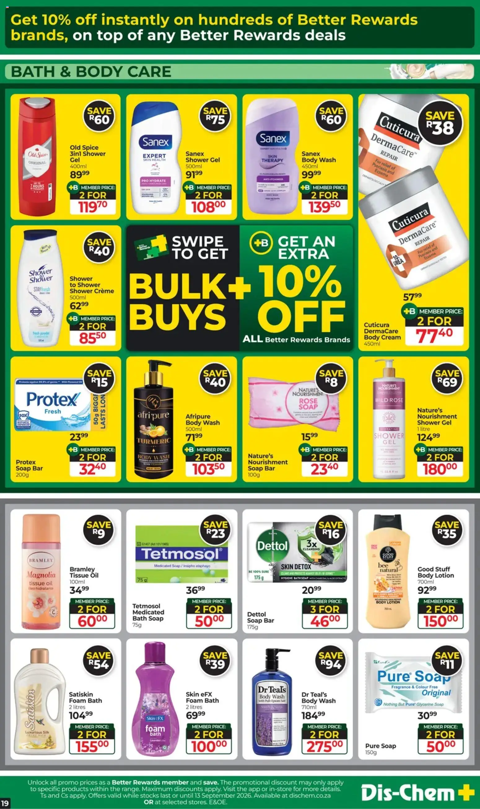 New Dis-Chem catalogue – valid from 11/08/2026 | Page: 16 | Products: Oil, Soap, Shower gel, Salt
