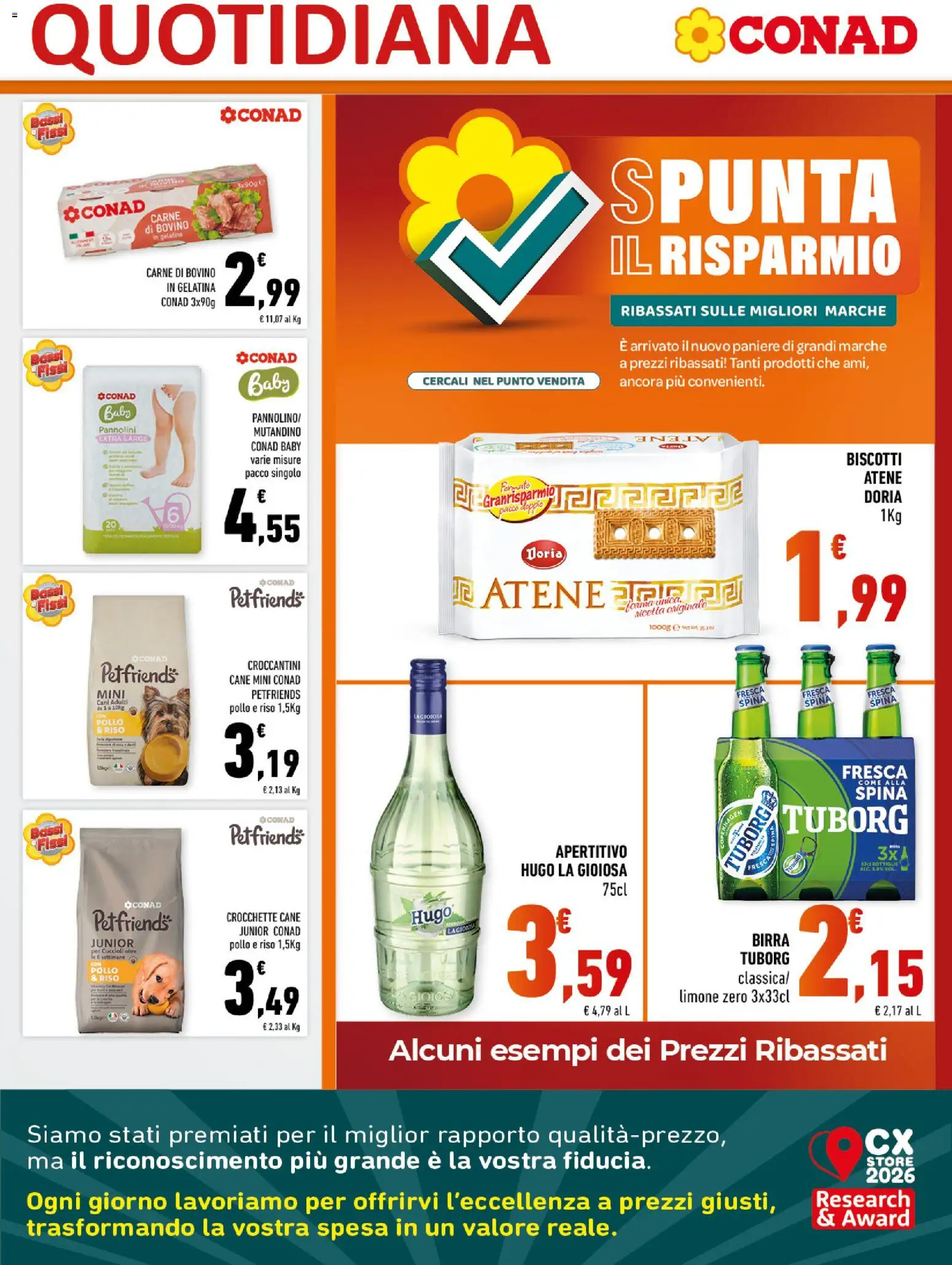 Volantino Conad del 01/07/2026 | Pagina: 7 | Prodotti: Pannolini, Biscotti, Limone, Crocchette cane