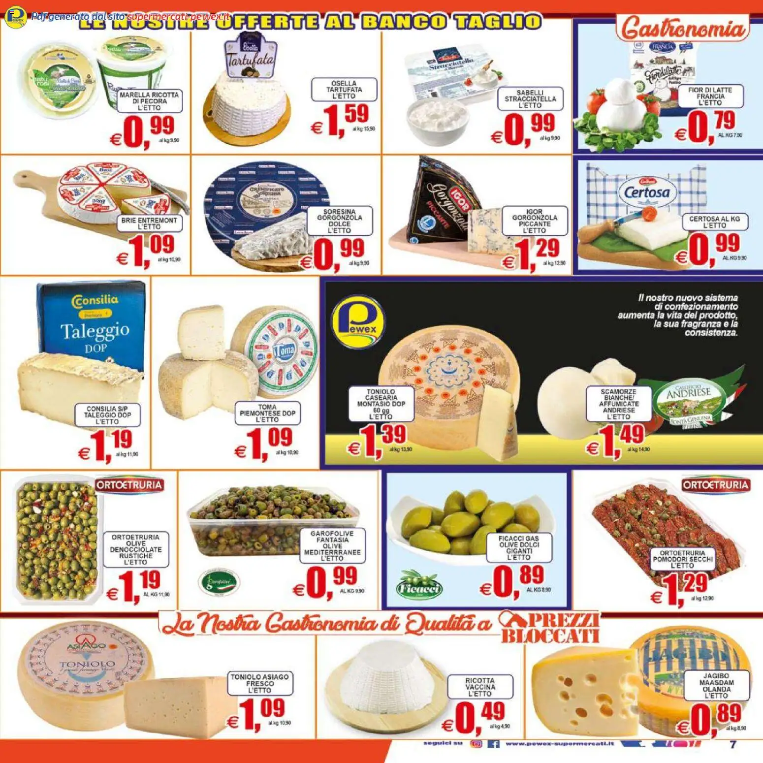 Volantino Pewex del 07.04.2026 | Pagina: 7 | Prodotti: Pomodori, Ricotta, Gorgonzola, Stracciatella