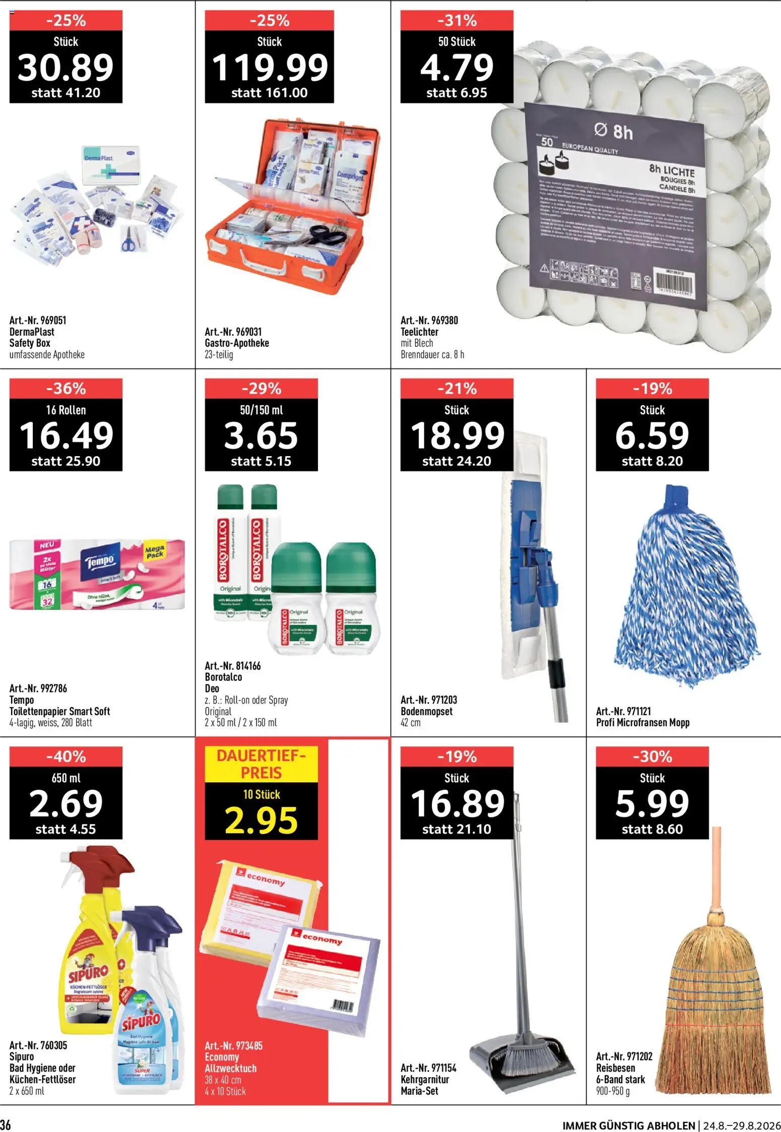 Prodega aktionen – gültig ab 24.08.2026 | Seite: 36 | Produkte: Box, Bad, Toilettenpapier