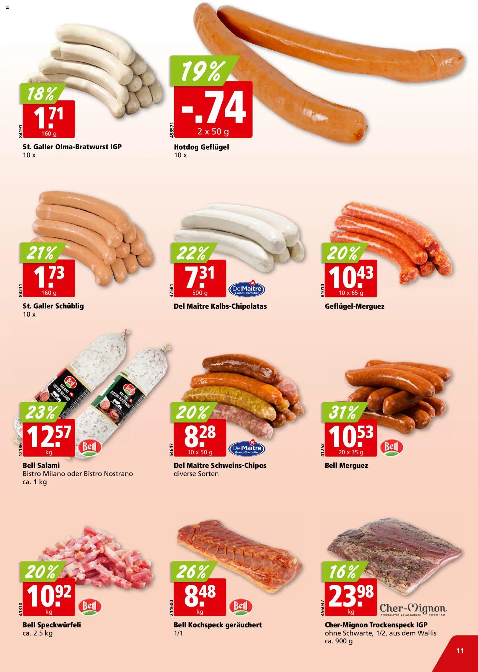 Aligro aktionen Chavannes, Matran, Genf, Sitten – gültig ab 03.08.2026 | Seite: 11 | Produkte: Salami