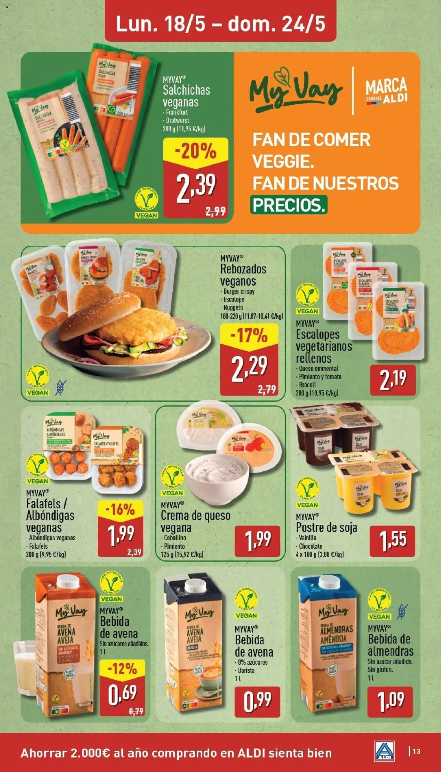 Aldi folleto Baleares │ válido desde el 18.05.2026 | Página: 13 | Productos: Chocolate, Crema, Bebida de avena, Nuggets