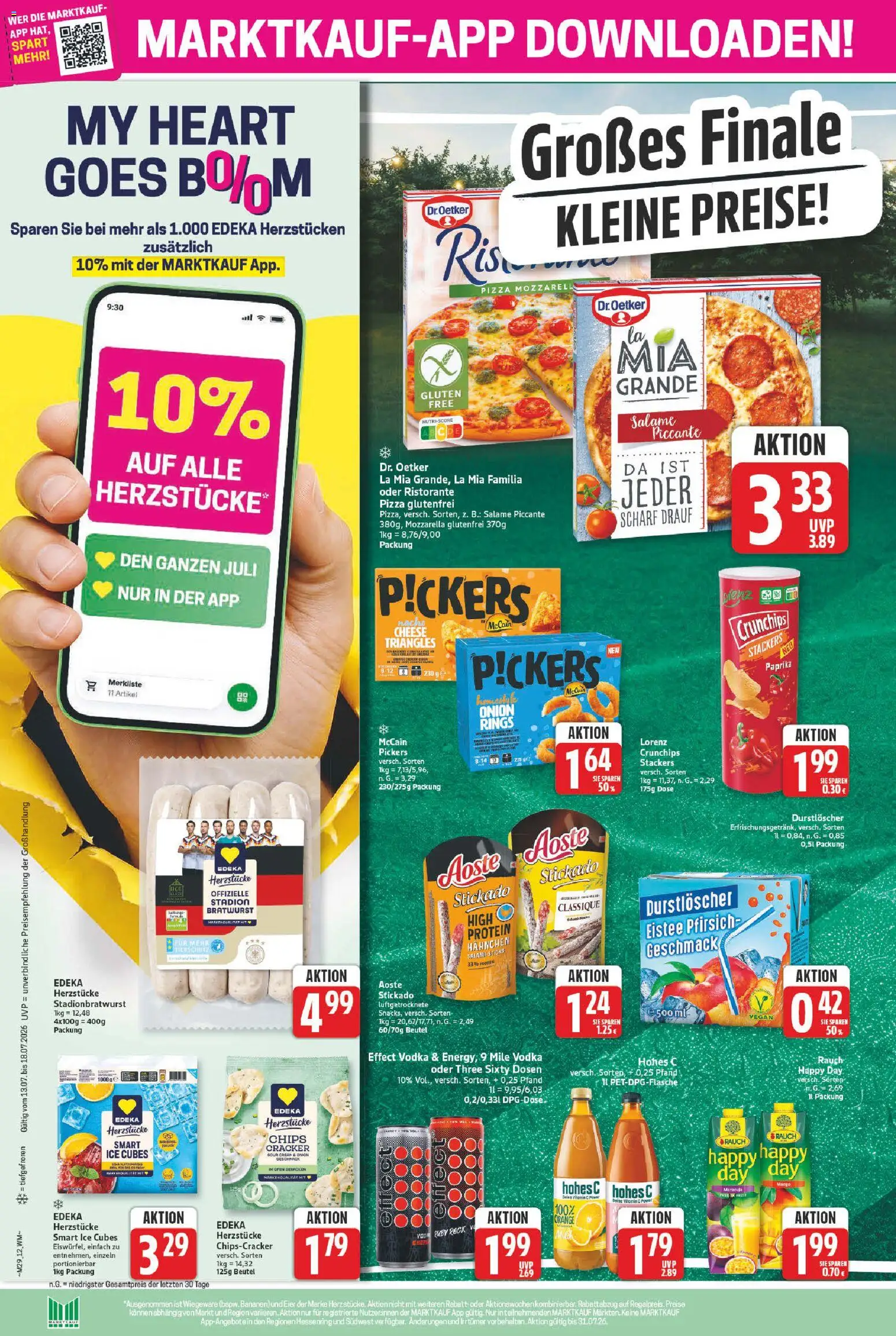 Marktkauf Prospekt – gültig ab 13.07.2026 | Seite: 14 | Produkte: Eier, McCain, Pfirsich, Vodka