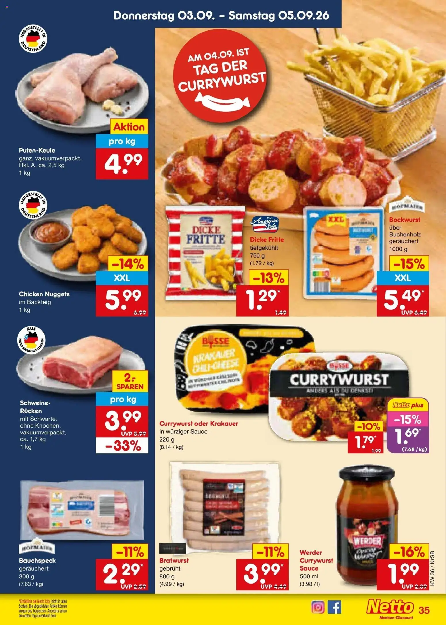 Netto Marken-Discount Prospekt Jüchen – gültig ab 31.08.2026 | Seite: 47 | Produkte: Bockwurst, Bratwurst