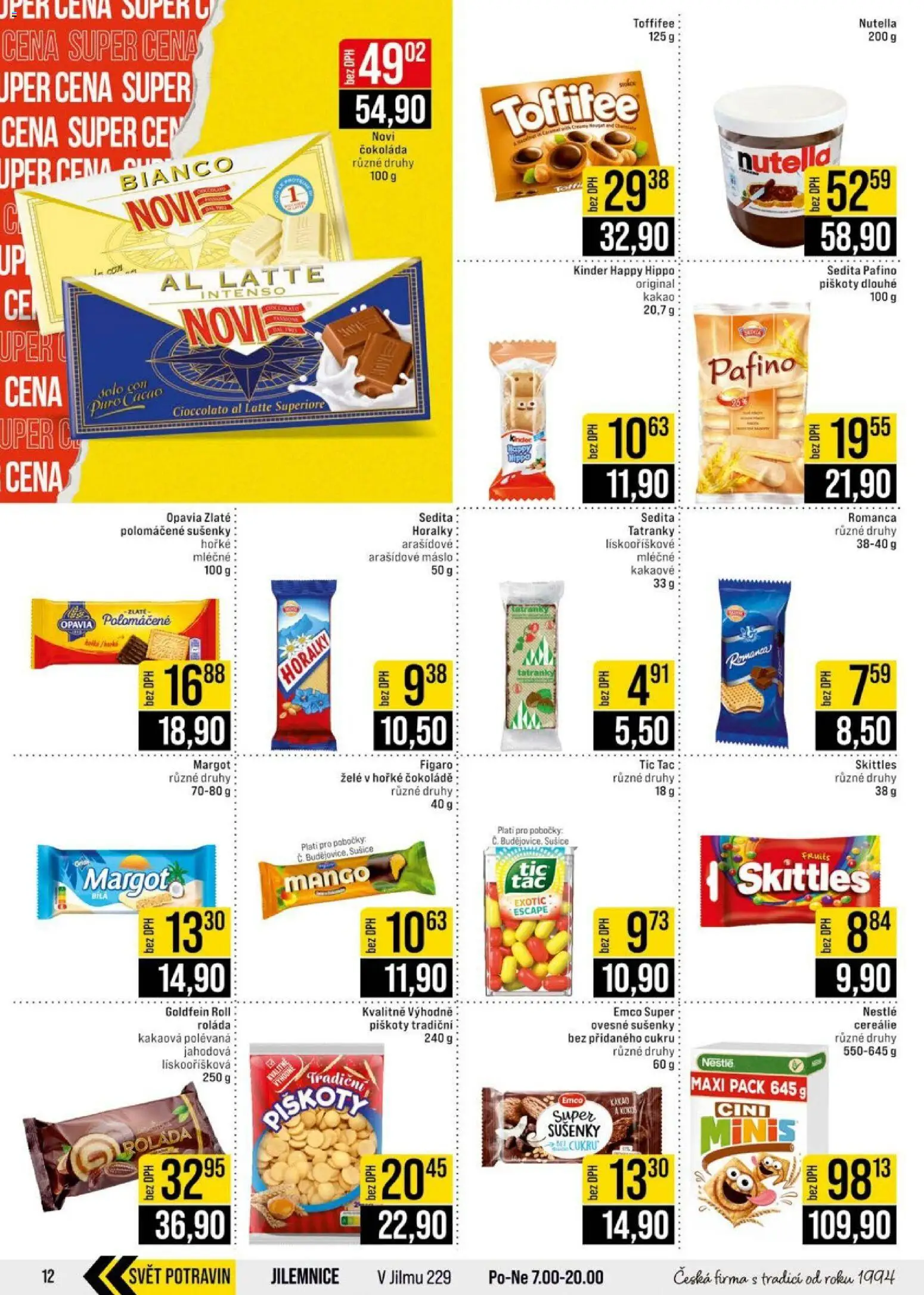 Jip leták - Cash & Carry od 08.07.2026 | Strana: 12 | Produkty: Arašídové máslo, Toffifee, Skittles, Kinder