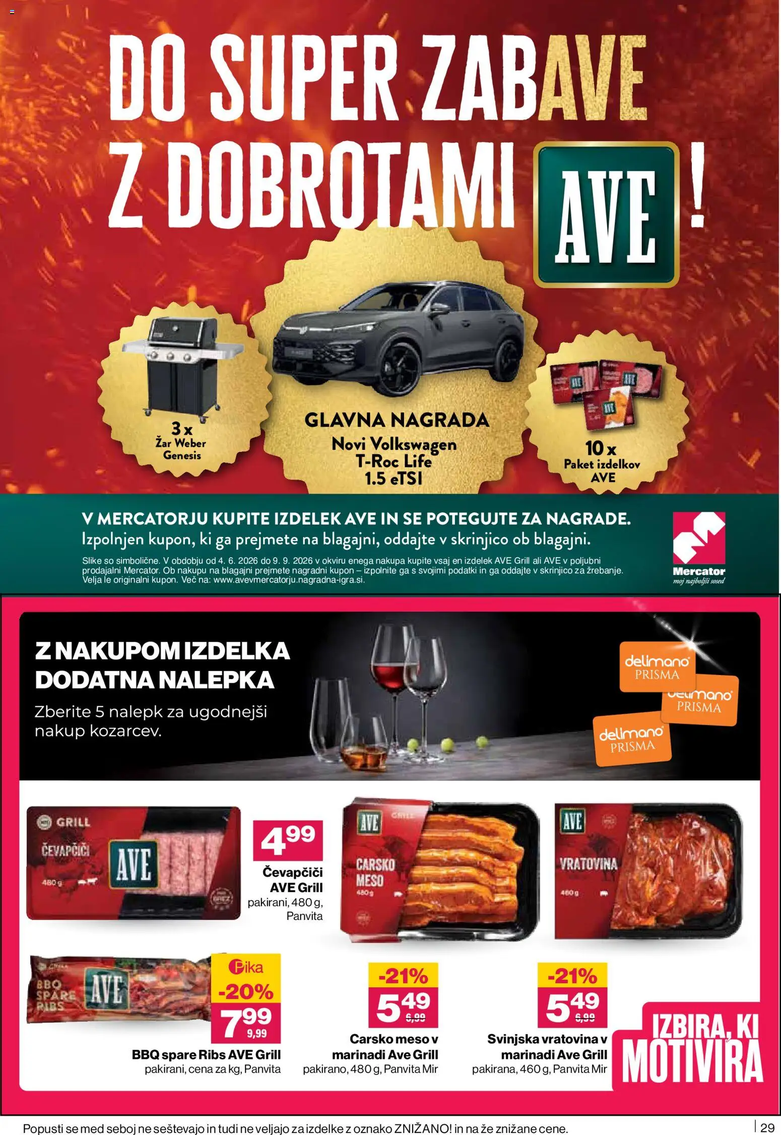 Novi Mercator katalog ponudbe – veljaven od 11.06.2026 | Stran: 29 | Izdelki: Čevapčiči, Zar, Vratovina, Grill