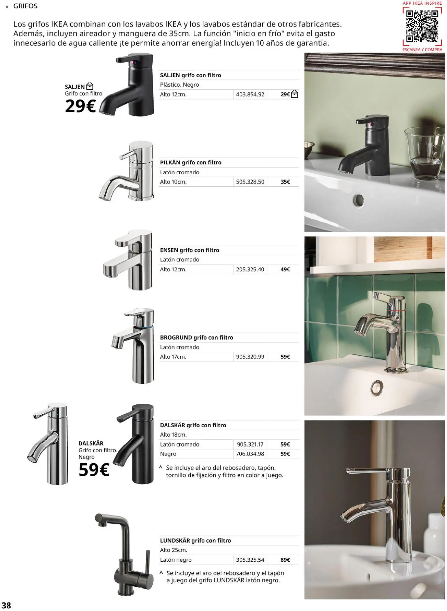 Catálogo IKEA Baños │ válido desde el 01/02/2026 | Página: 38 | Productos: Grifo con filtro, Manguera, Agua