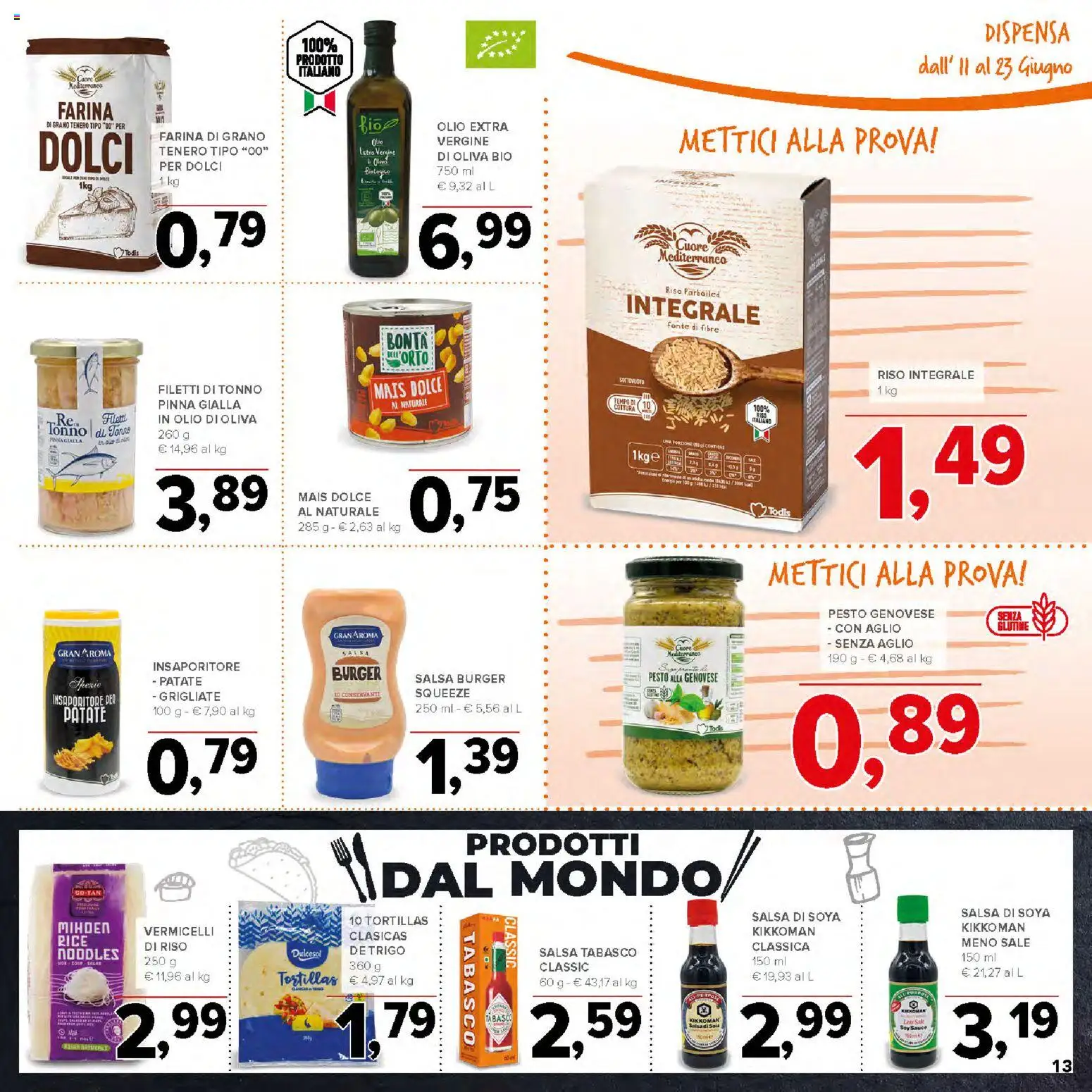 Volantino Todis del 11.06.2026 | Pagina: 13 | Prodotti: Salsa, Aglio, Farina, Pesto
