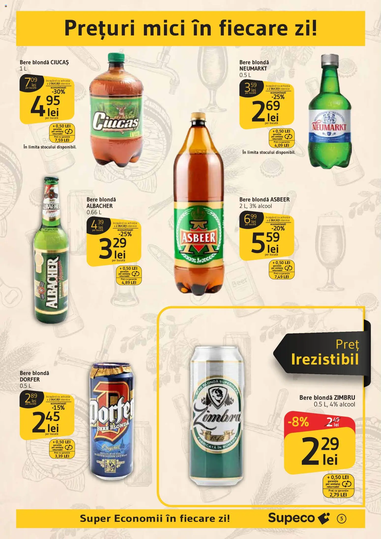 Noul catalog Supeco – valabil de la 11.06.2026 | Pagină: 5 | Produse: Mici, Bere