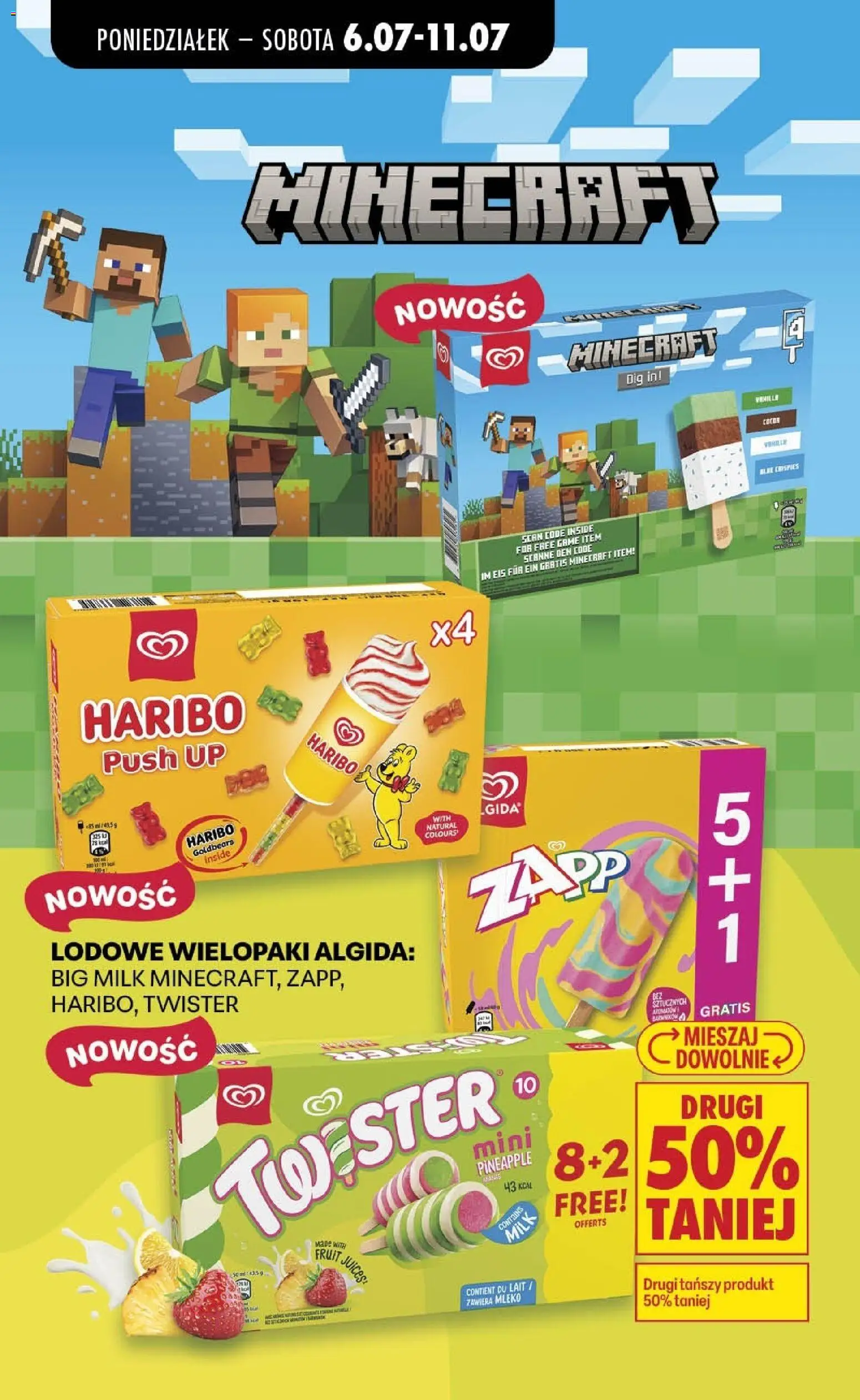 Biedronka gazetka od poniedziałku od 06.07.2026 | Strona: 41 | Produkty: Big Milk, Lody na patyku, Mleko, Lody