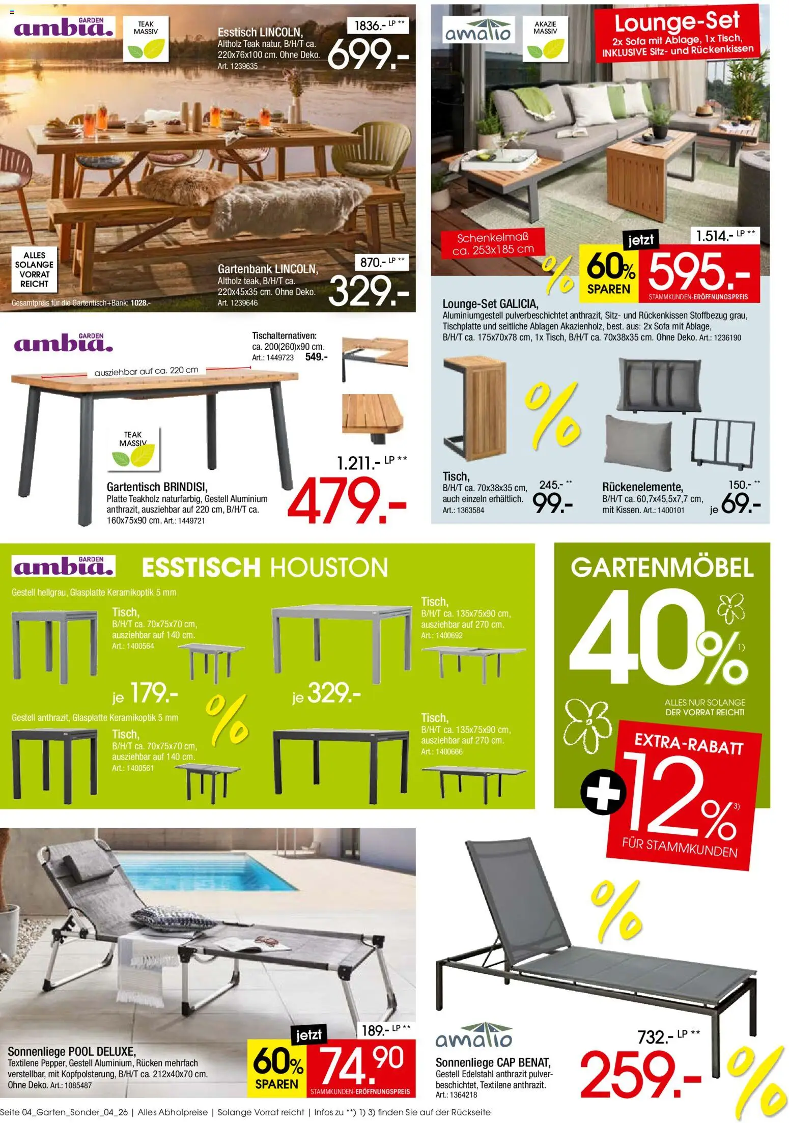 Zurbrüggen Gartentrends 2026 – gültig ab 09.06.2026 | Seite: 4 | Produkte: Esstisch, Sofa, Tisch, Gartenmöbel