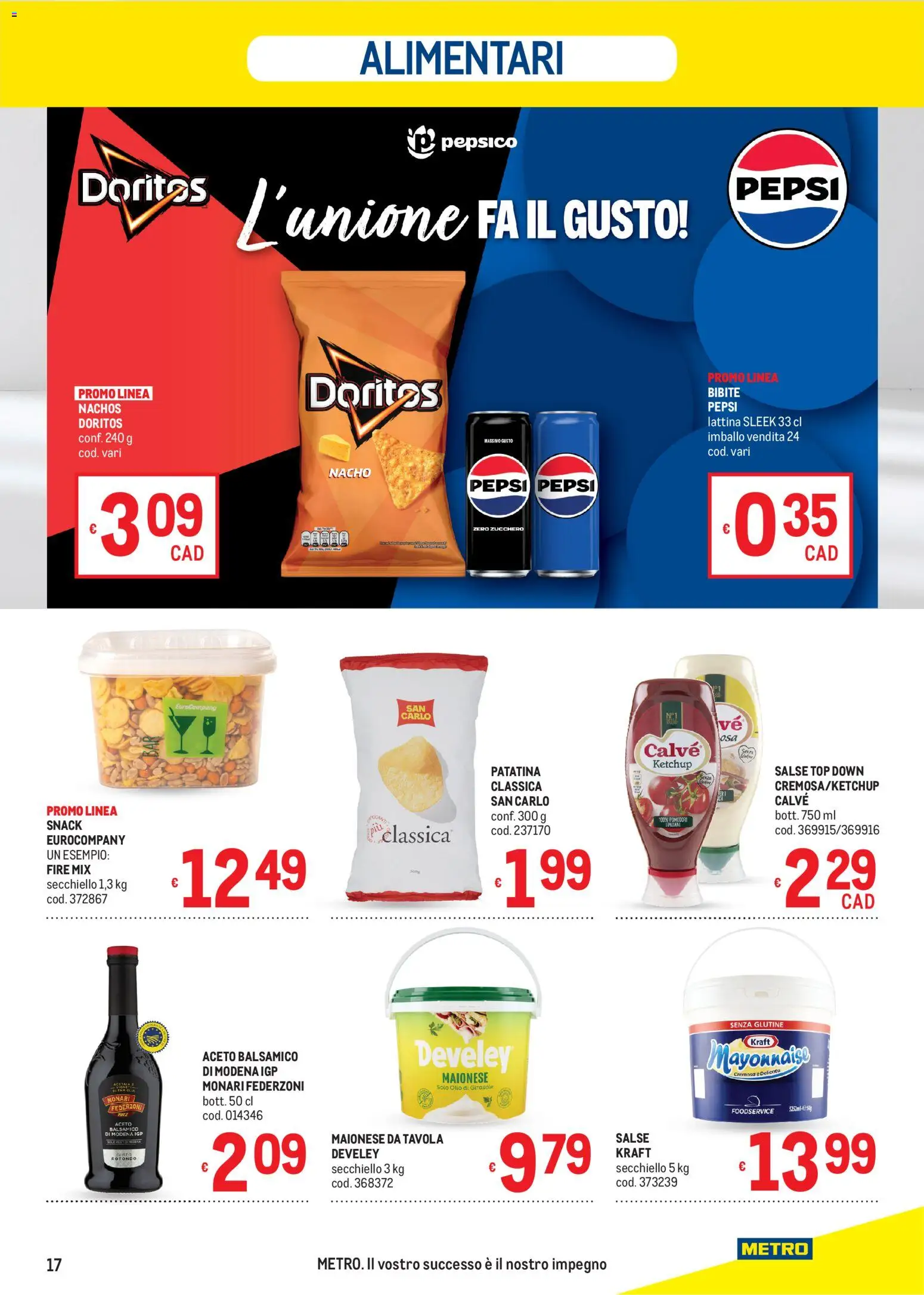 Volantino Metro del 10/09/2026 | Pagina: 17 | Prodotti: Ketchup, Zucchero, Olio, Bibite