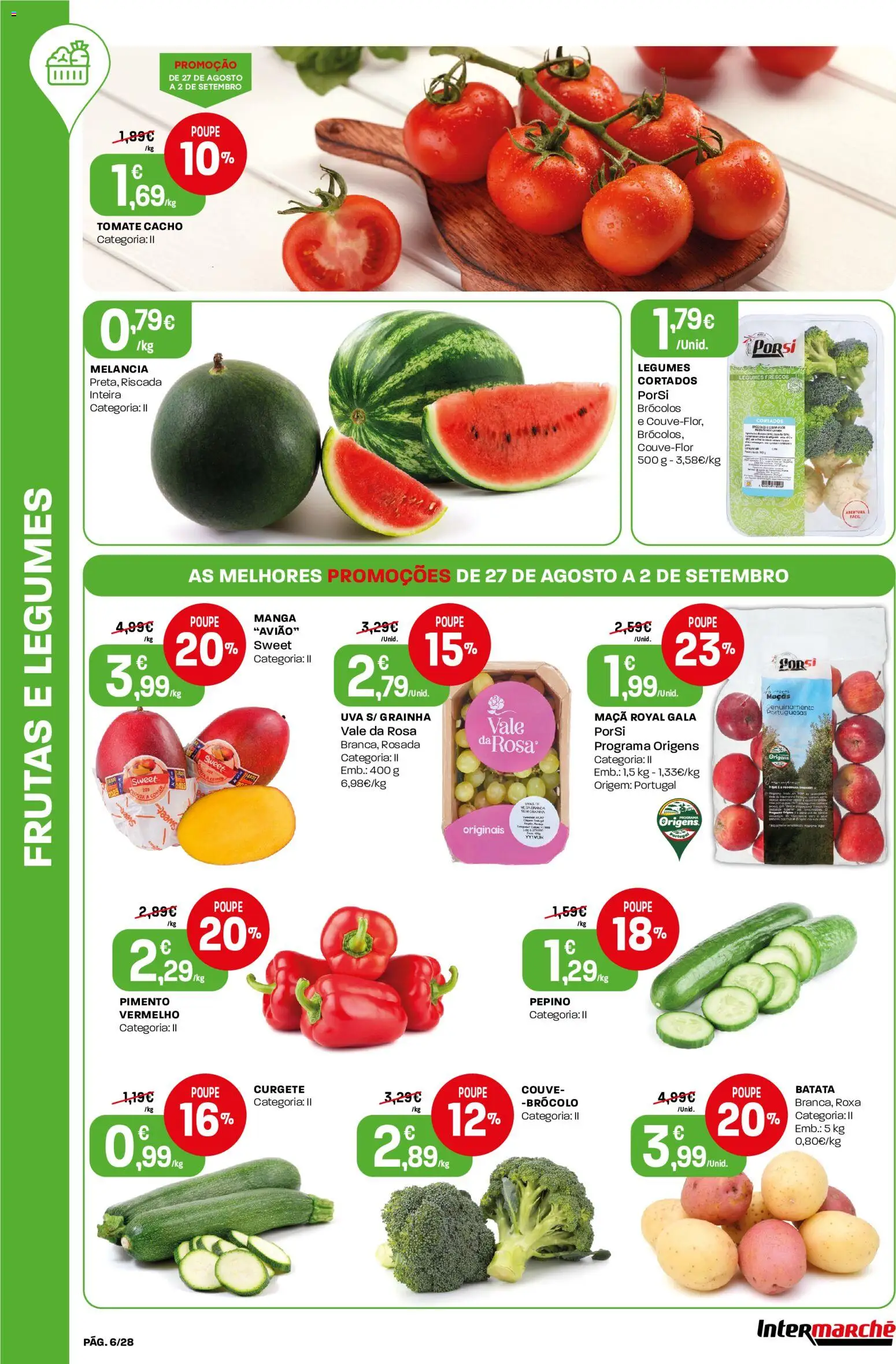 Intermarché Folheto Contact │ válido de 27/08/2026 | Página: 6 | Produtos: Manga, Pepino, Legumes, Tomate