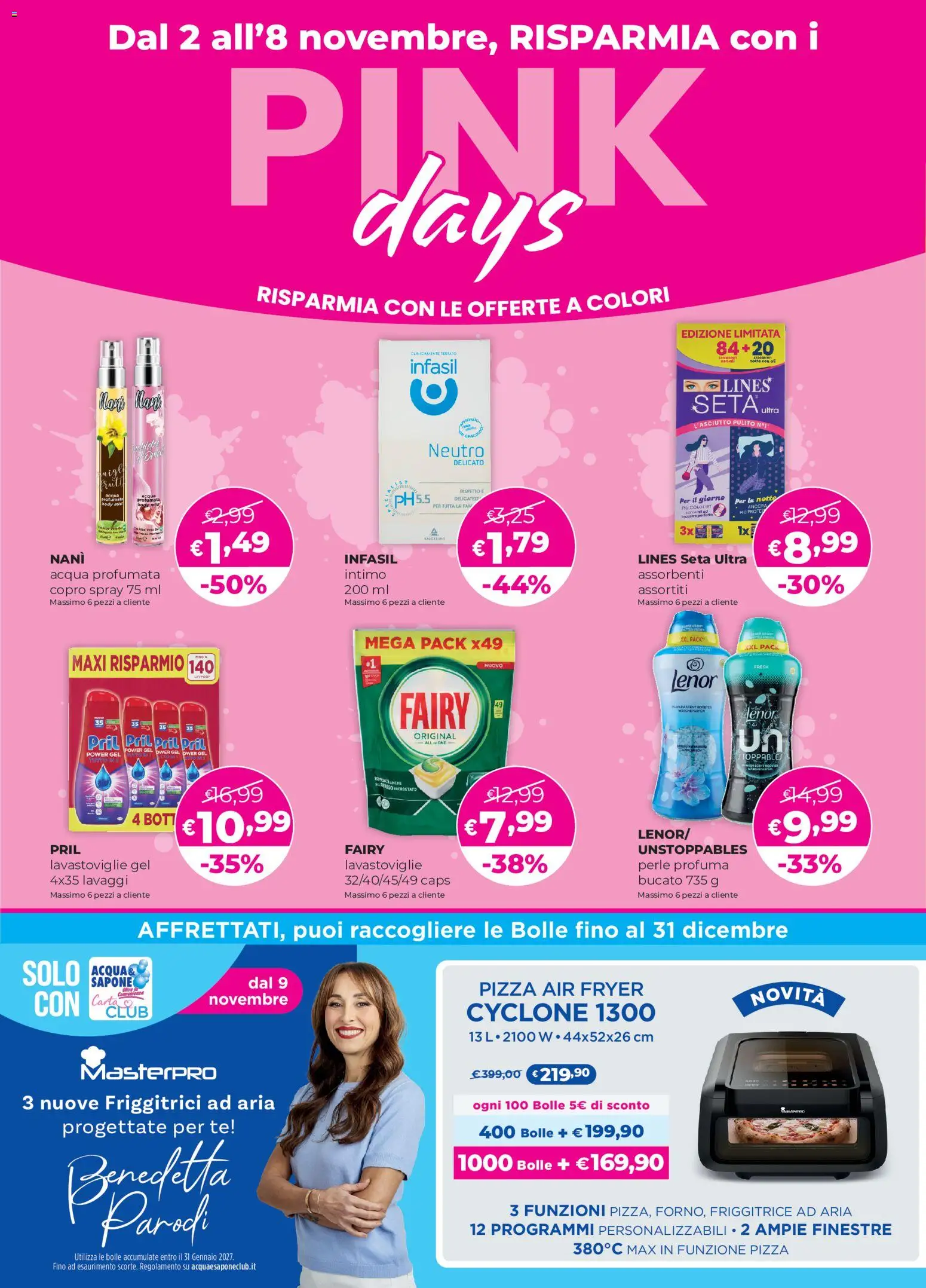 Volantino Acqua e Sapone del 02/11/2026 | Pagina: 2 | Prodotti: Tè, Intimo, Lavastoviglie, Assorbenti